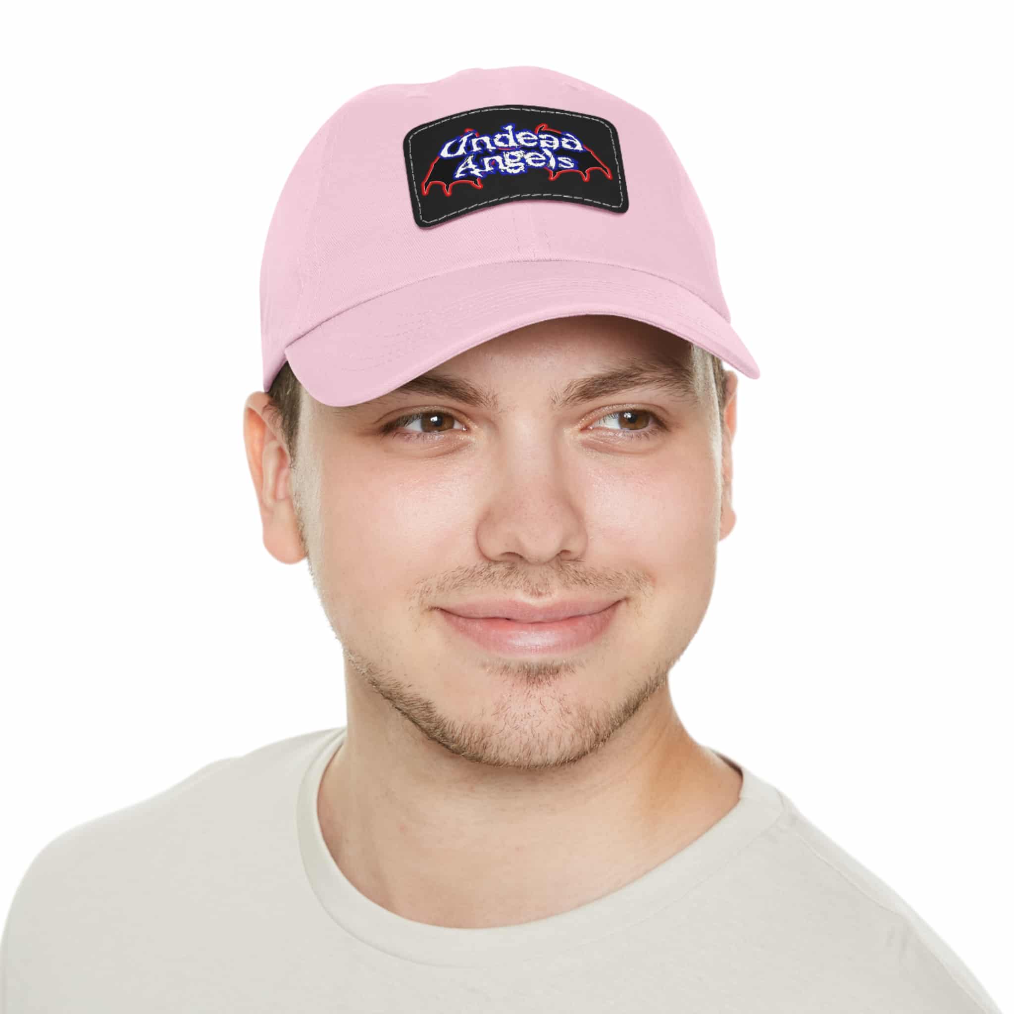 Undead Angels Logo Leather Patch Dad Hat - Casual Style for Music Lovers - Image 55