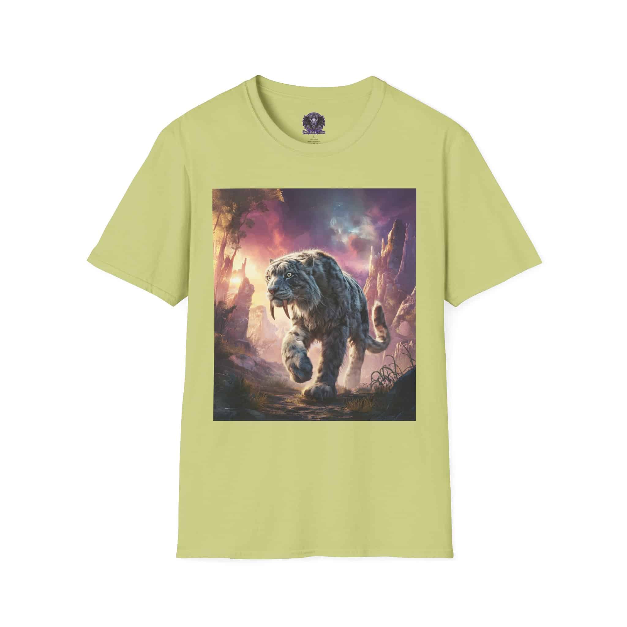 Prehistoric Smilodon aka Sabre-Tooth Tiger II Unisex T-Shirt, Graphic Tee, Unique Gift, Casual Wear - Image 21