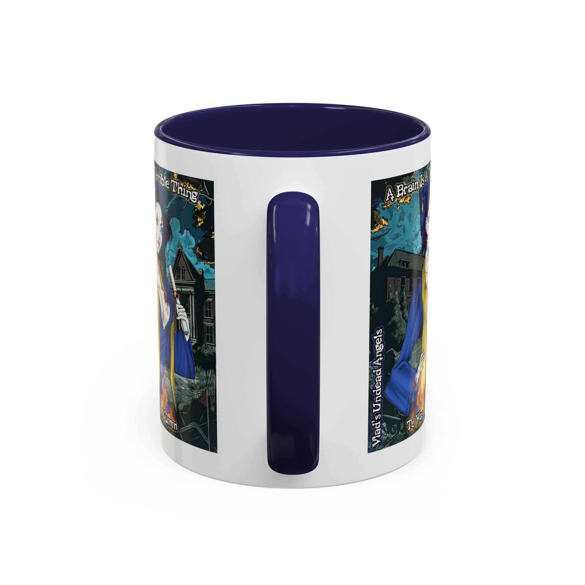 Tiffany Undead Angel Zombie Graduate – Classic Art V2 w/Text Accent Coffee Mug (11, 15oz) - Image 8