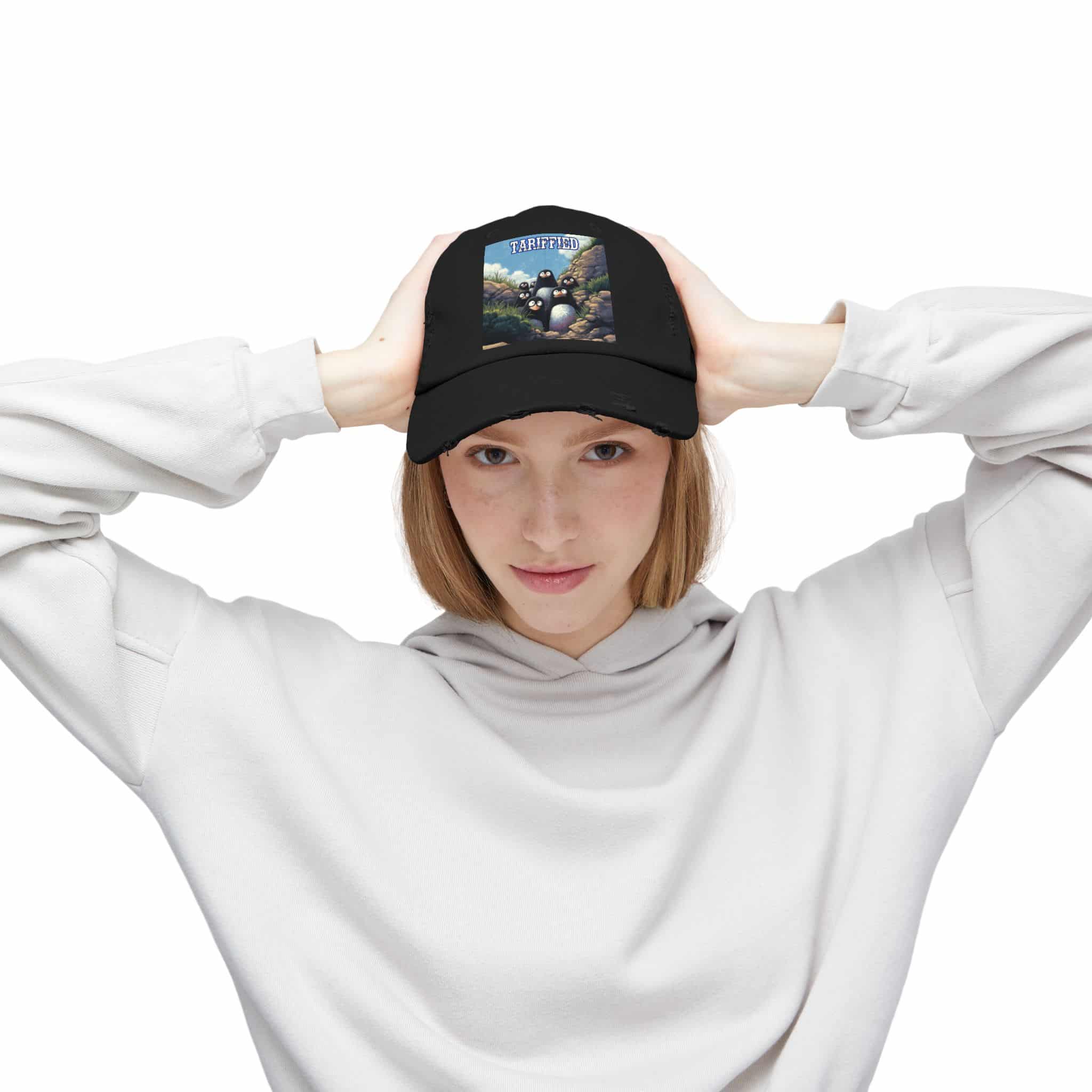 Tariffied Logo Distressed Cap - Tariff Fear Is Real - Image 21