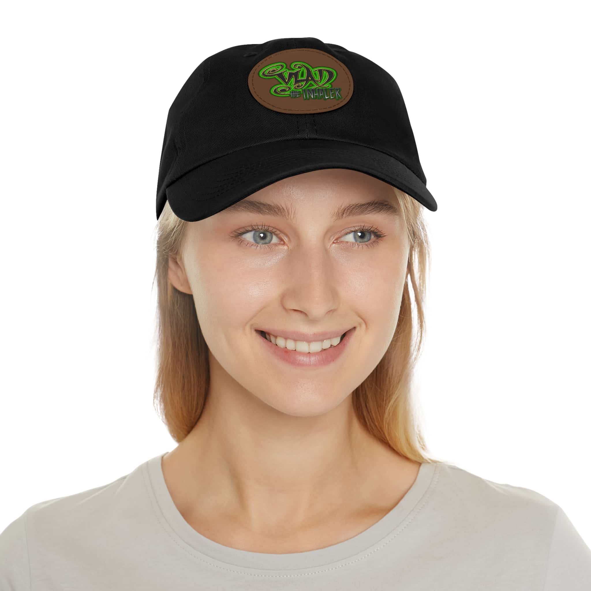 Vlad The Inhaler Band Artistic Round Leather Patch Dad Hat - Stylish Casual Cap - Image 9