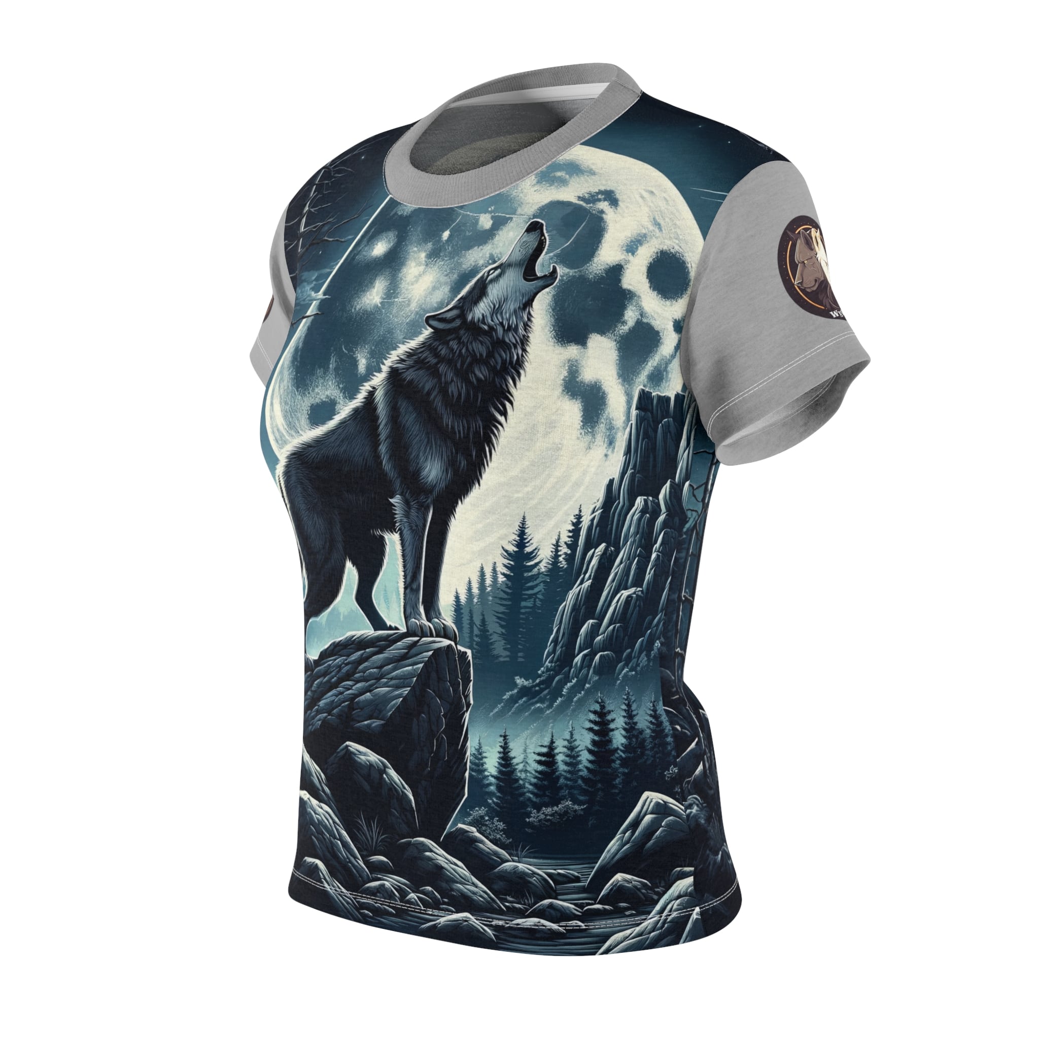 Wolf Howling WD-D001 By Wyldesigns Women's Cut & Sew Tee (AOP) - Image 2