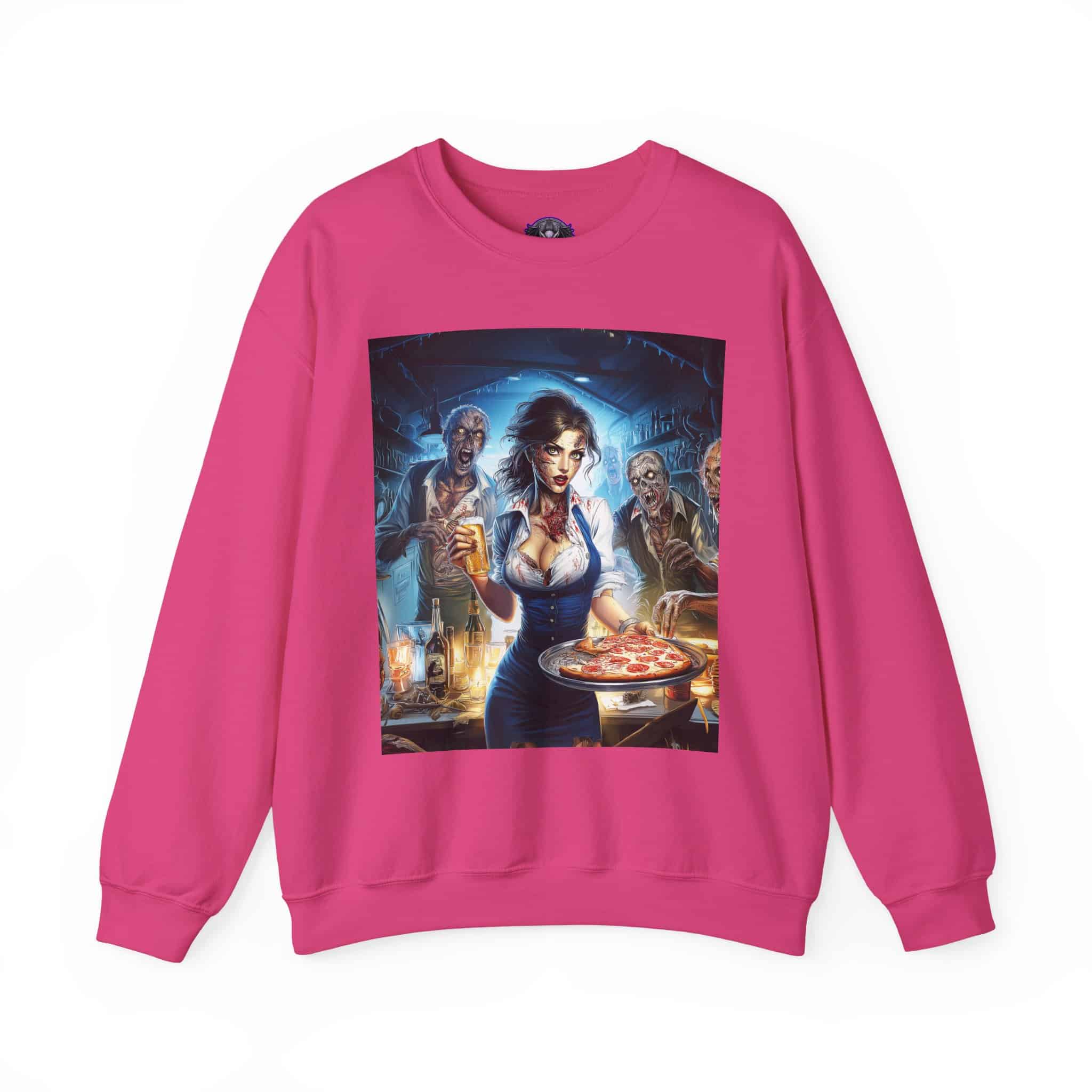 Zombies In Everyday Life Waitress 2025-04 Unisex Heavy Blend™ Crewneck Sweatshirt - Image 53