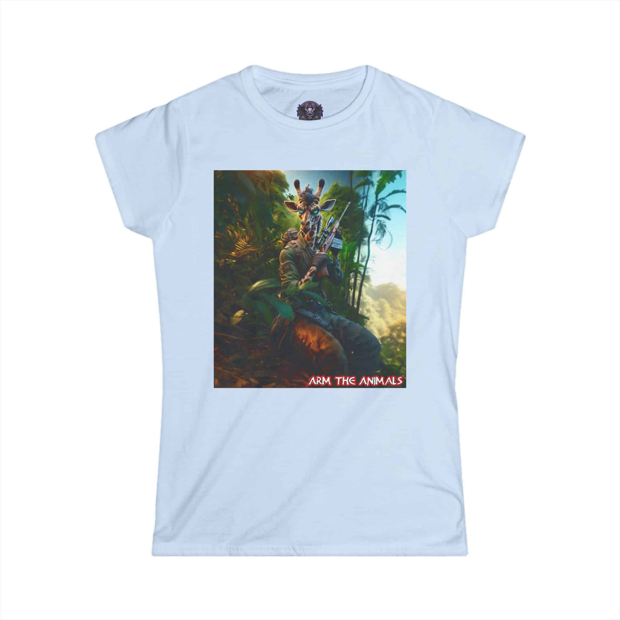 Arm The Animals: Hunter Giraffe #AA-D-Gi002 Women's Softstyle Tee - Image 22