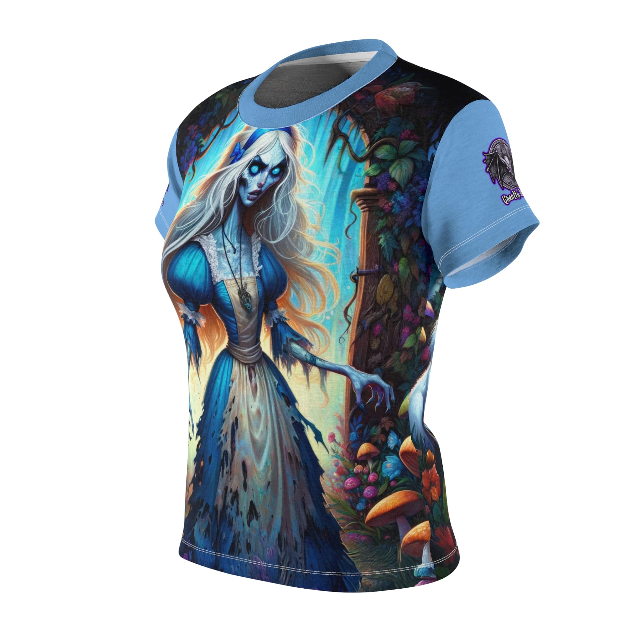 Undead Alice & White Rabbit Zombie #WT-D-A03 Women's Cut & Sew Tee (AOP) - Image 8