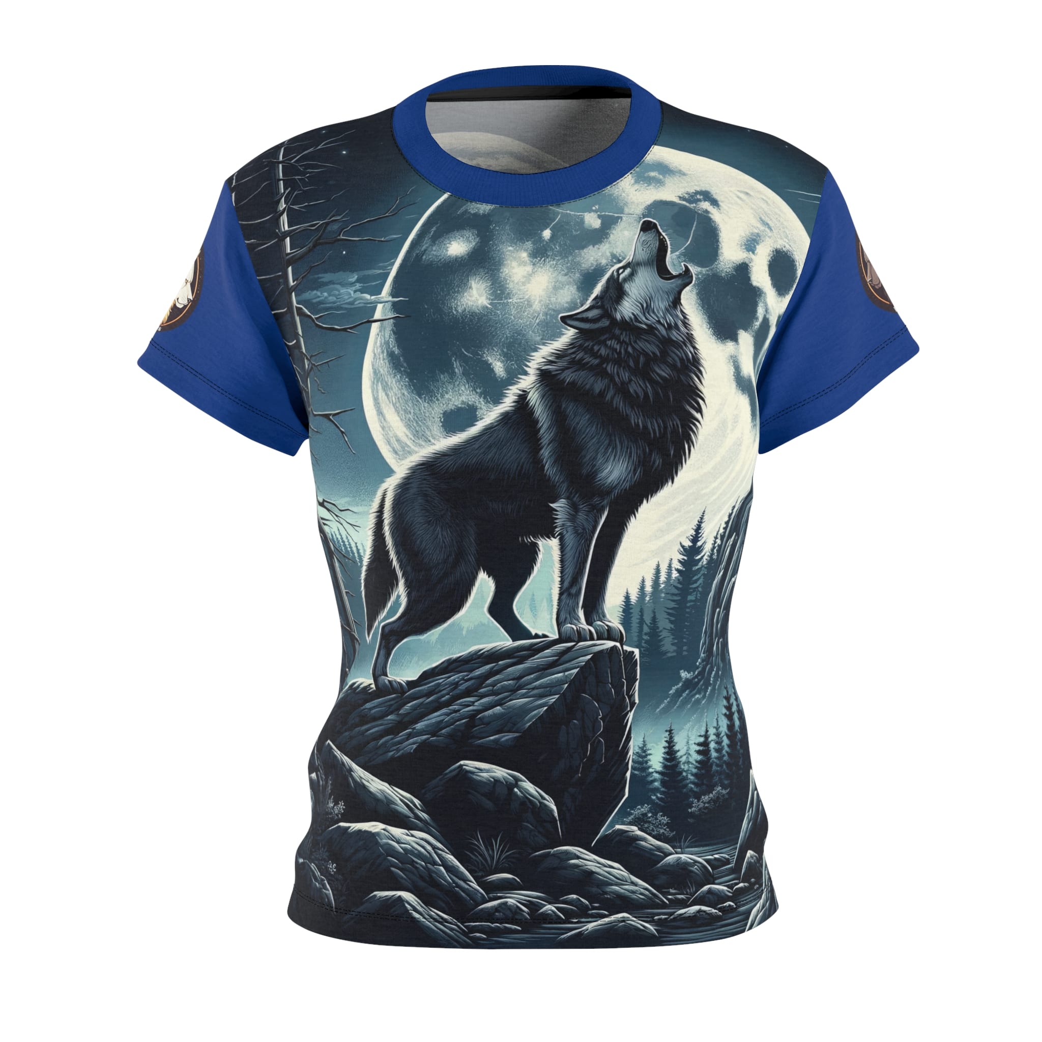 Wolf Howling WD-D001 By Wyldesigns Women's Cut & Sew Tee (AOP) - Image 4