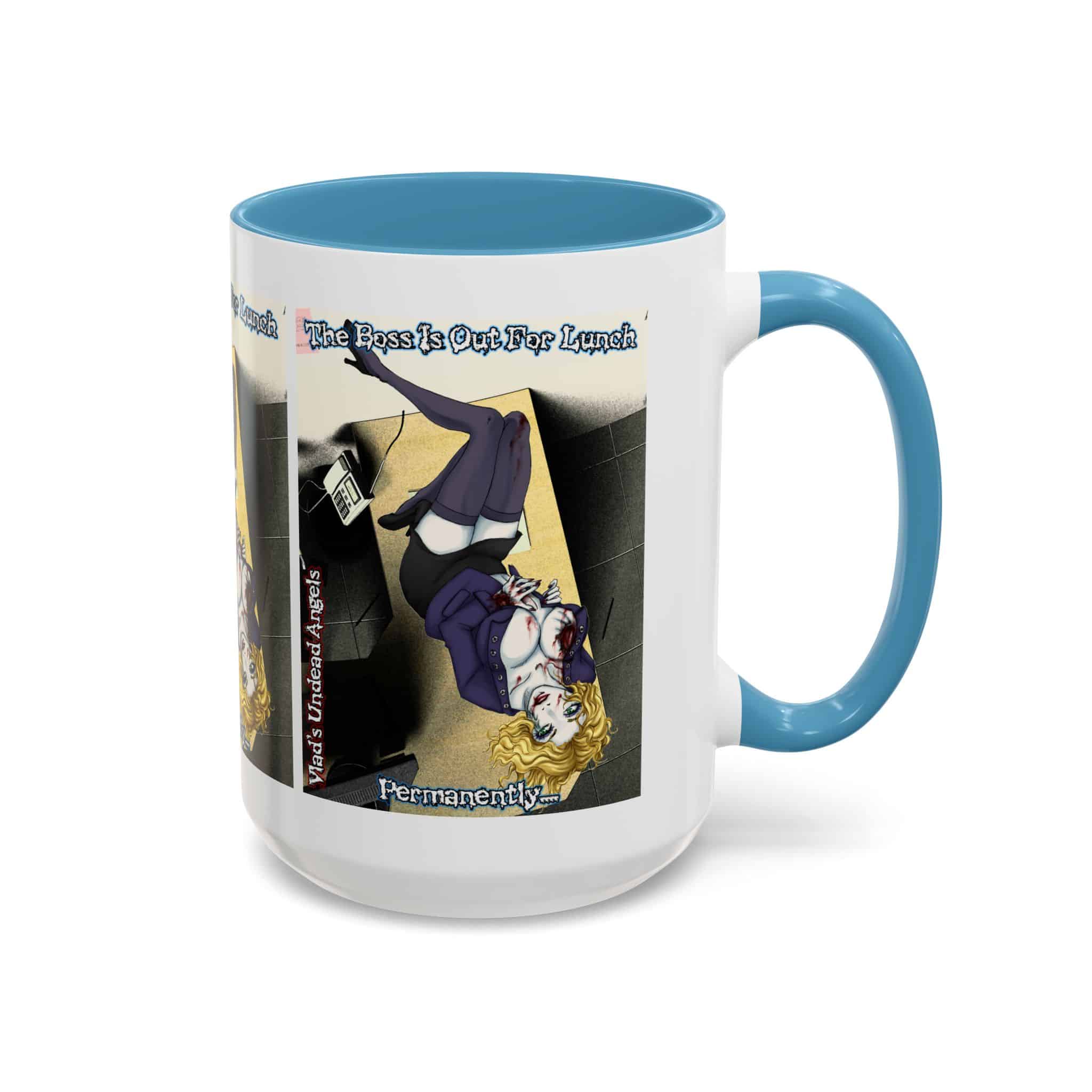 Jennifer Undead Angel Zombie Secretary – Classic Art w/Text Accent Coffee Mug (11, 15oz) - Image 38