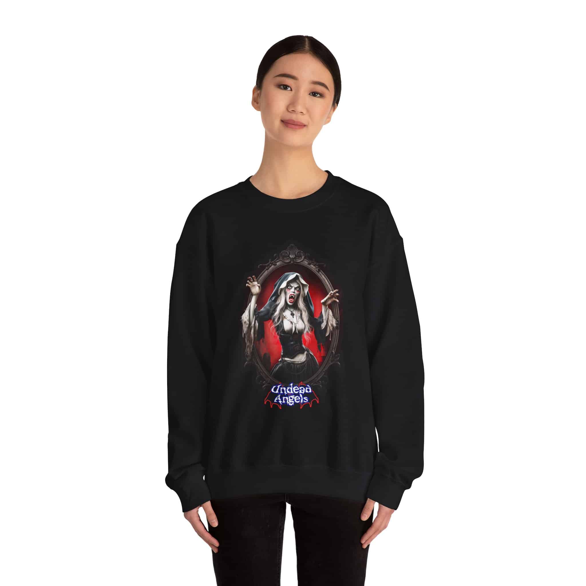 Undead Angels Vampire Pilgrim Chastity Unisex Heavy Blend™ Crewneck Sweatshirt - Image 10