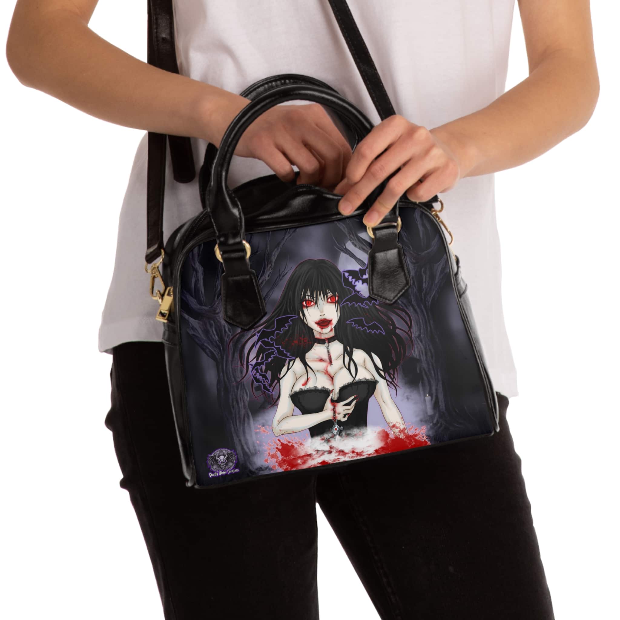 Eve Undead Angel Vampire Assassin Classic Art Shoulder Handbag - Image 4