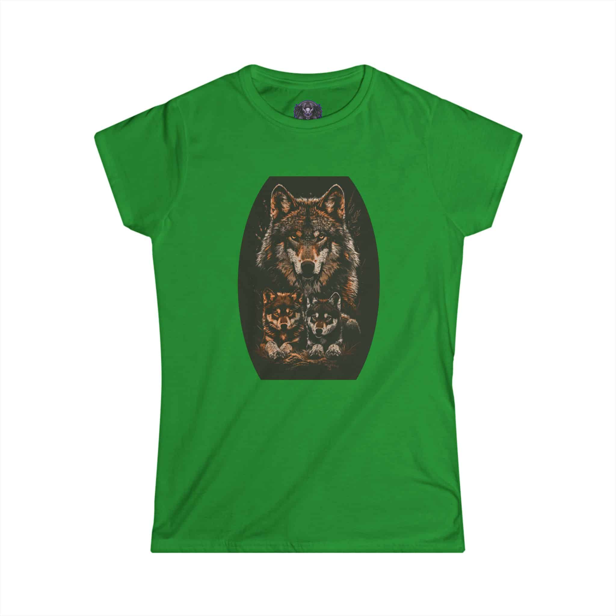 Mama Wolf & Cubs WD-M004 By Wyldesigns Women's Softstyle Tee - Image 22