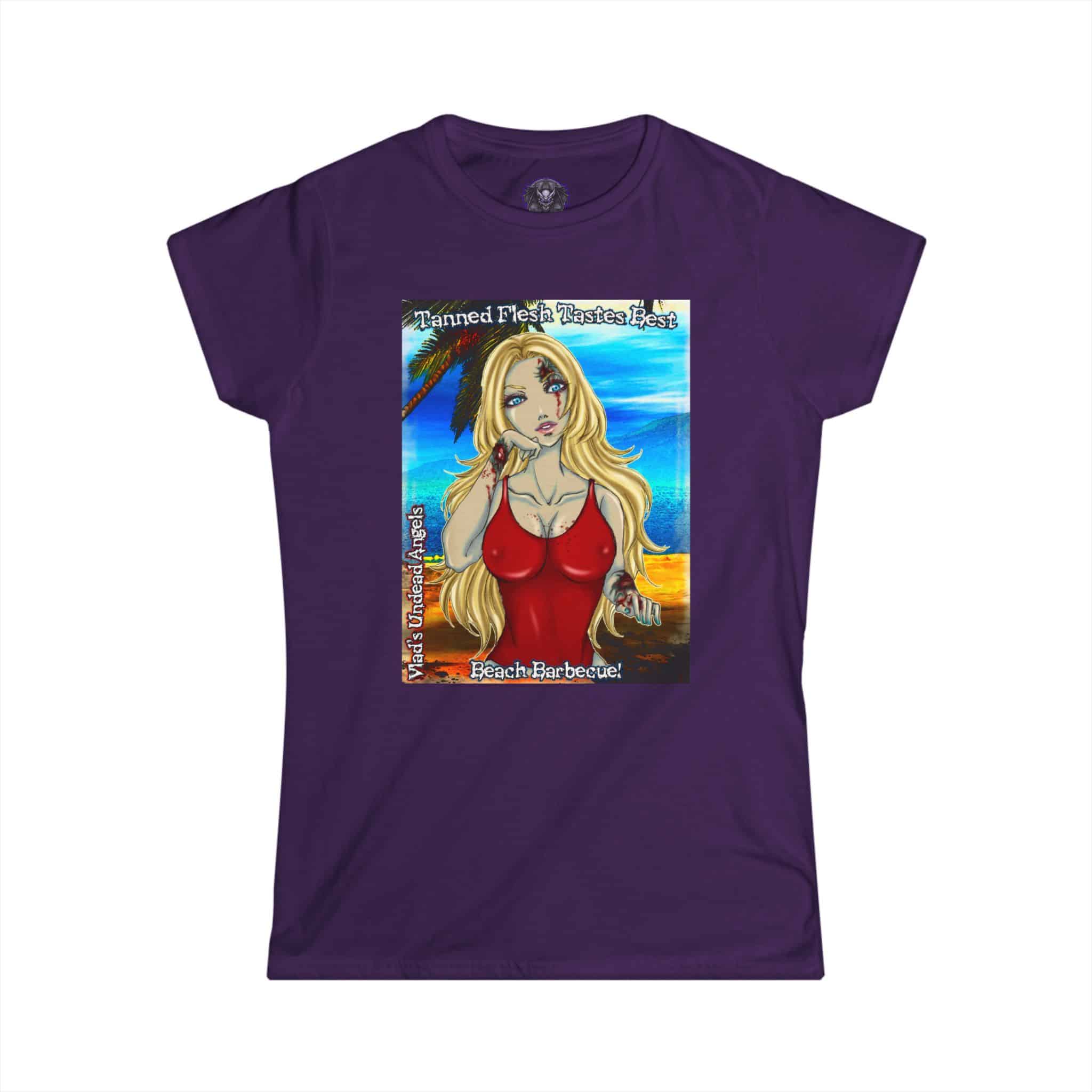 Shay Undead Angel Zombie Lifeguard - Classic Art w/Text C1 Re-Issue Women's Softstyle Tee - Image 13