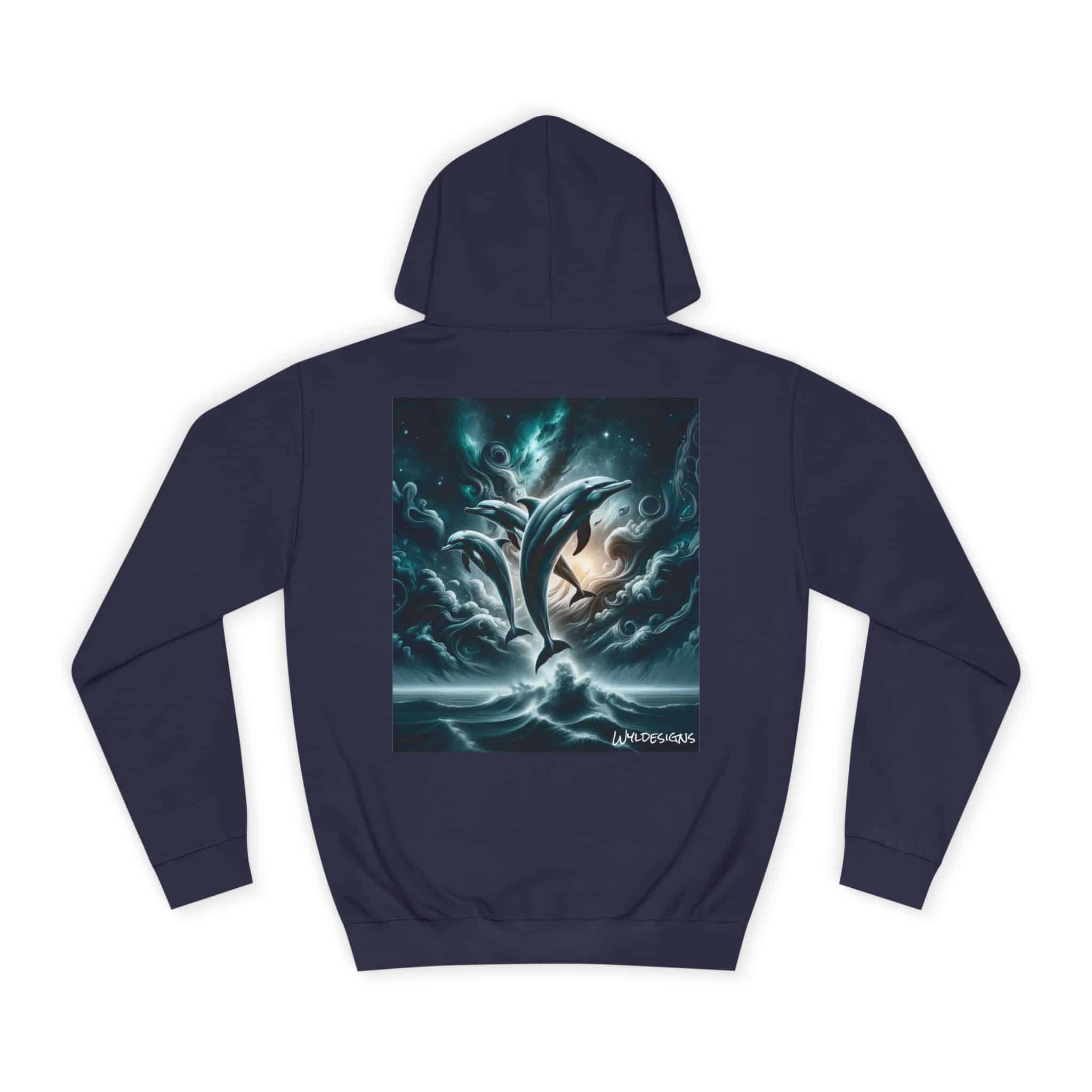 Dolphins Jumping WD-D007 By Wyldesigns Unisex College Hoodie - Image 18