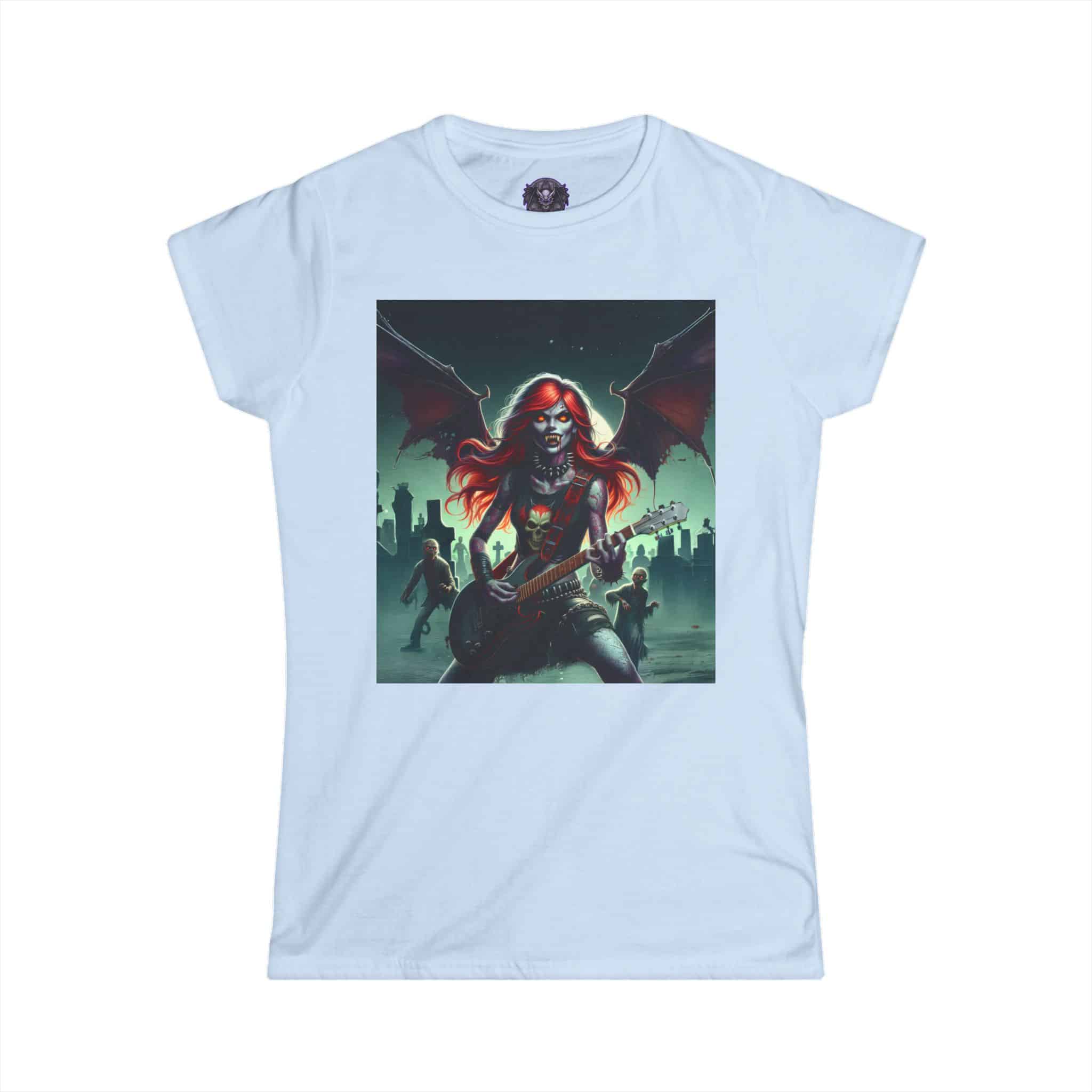 Monster Mosh Undead Angels Guitarist MM-D-UA-C01 Women's Softstyle Tee - Image 2