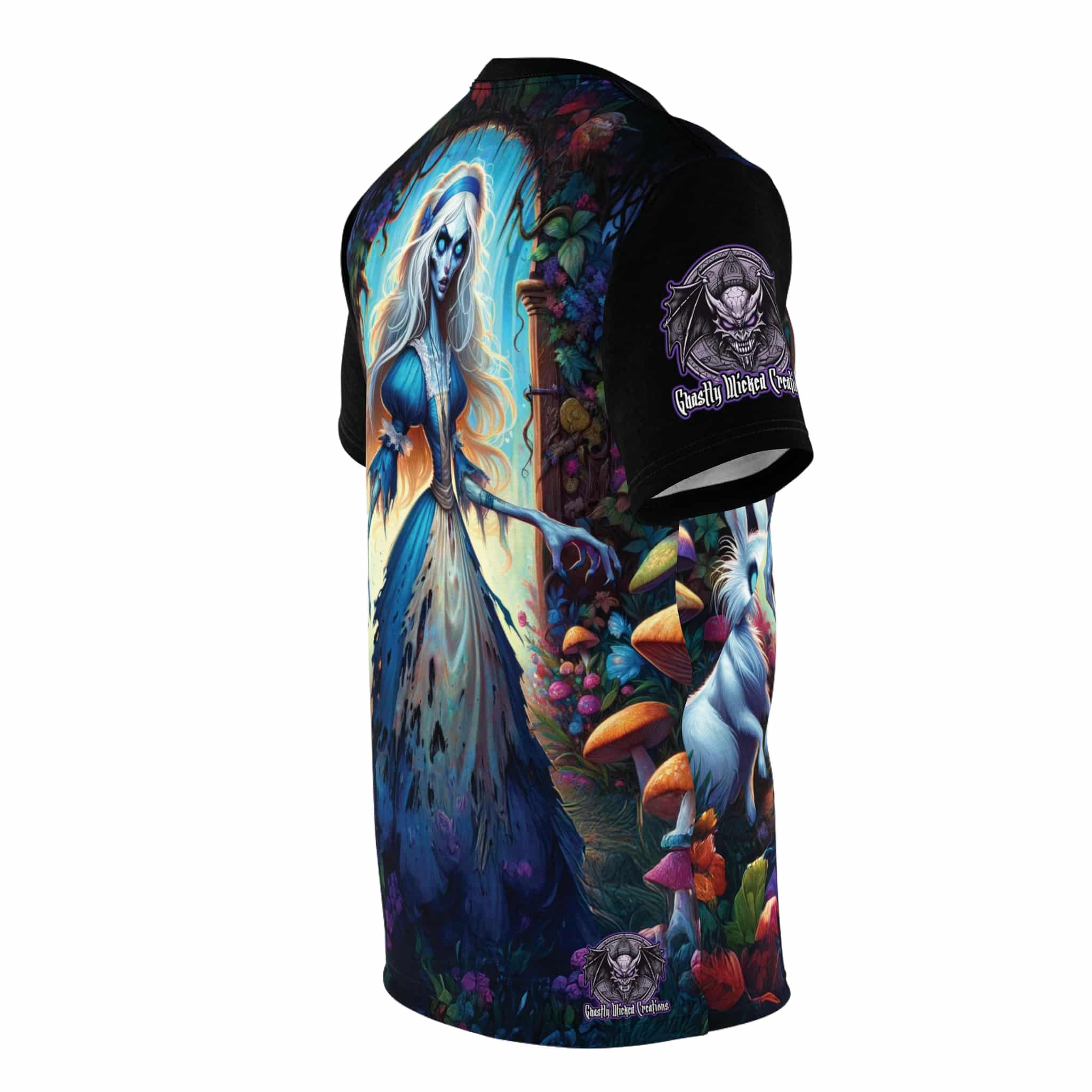 Undead Alice & White Rabbit Zombie #WT-D-A03 Unisex Cut & Sew Tee (AOP) - Image 4