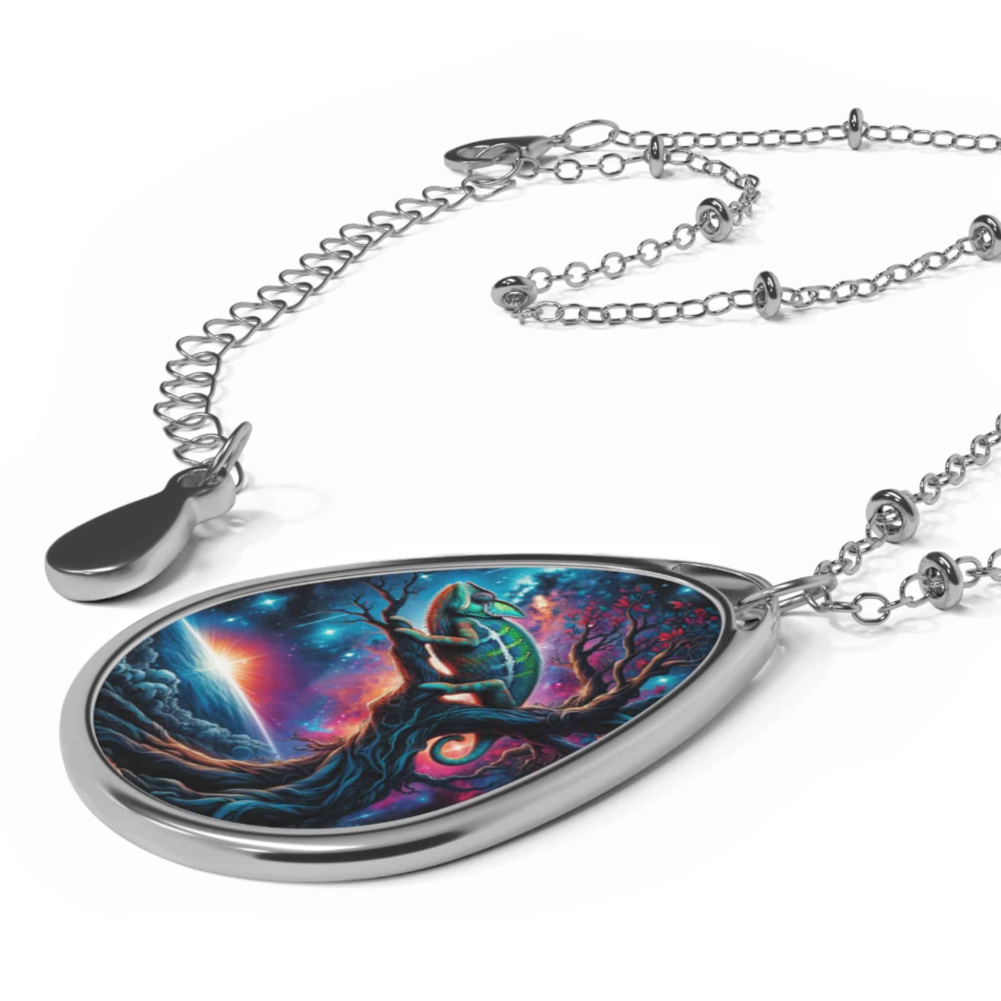 Cosmic Chameleon WD-D004 By Wyldesigns Oval Necklace - Image 3