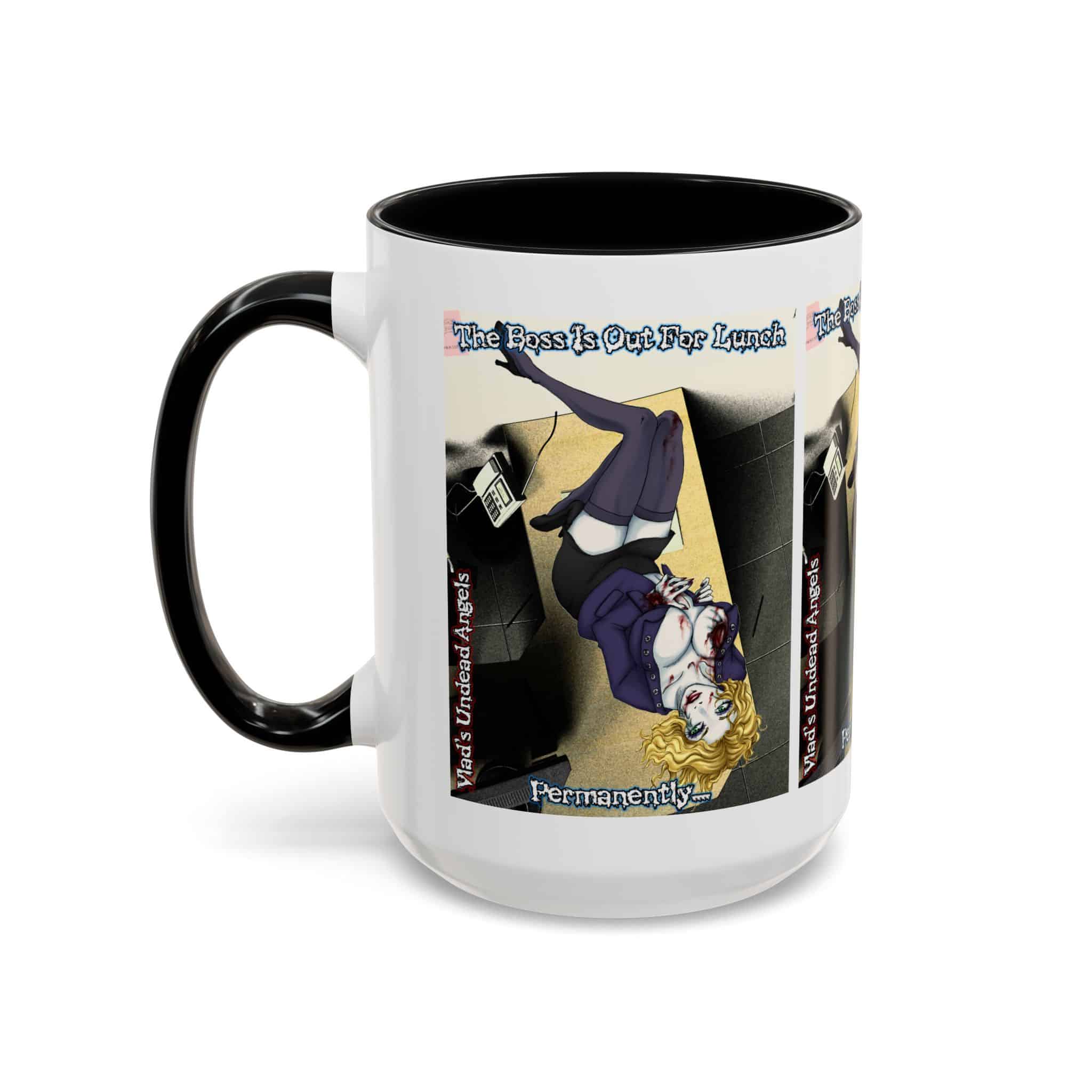 Jennifer Undead Angel Zombie Secretary – Classic Art w/Text Accent Coffee Mug (11, 15oz) - Image 23