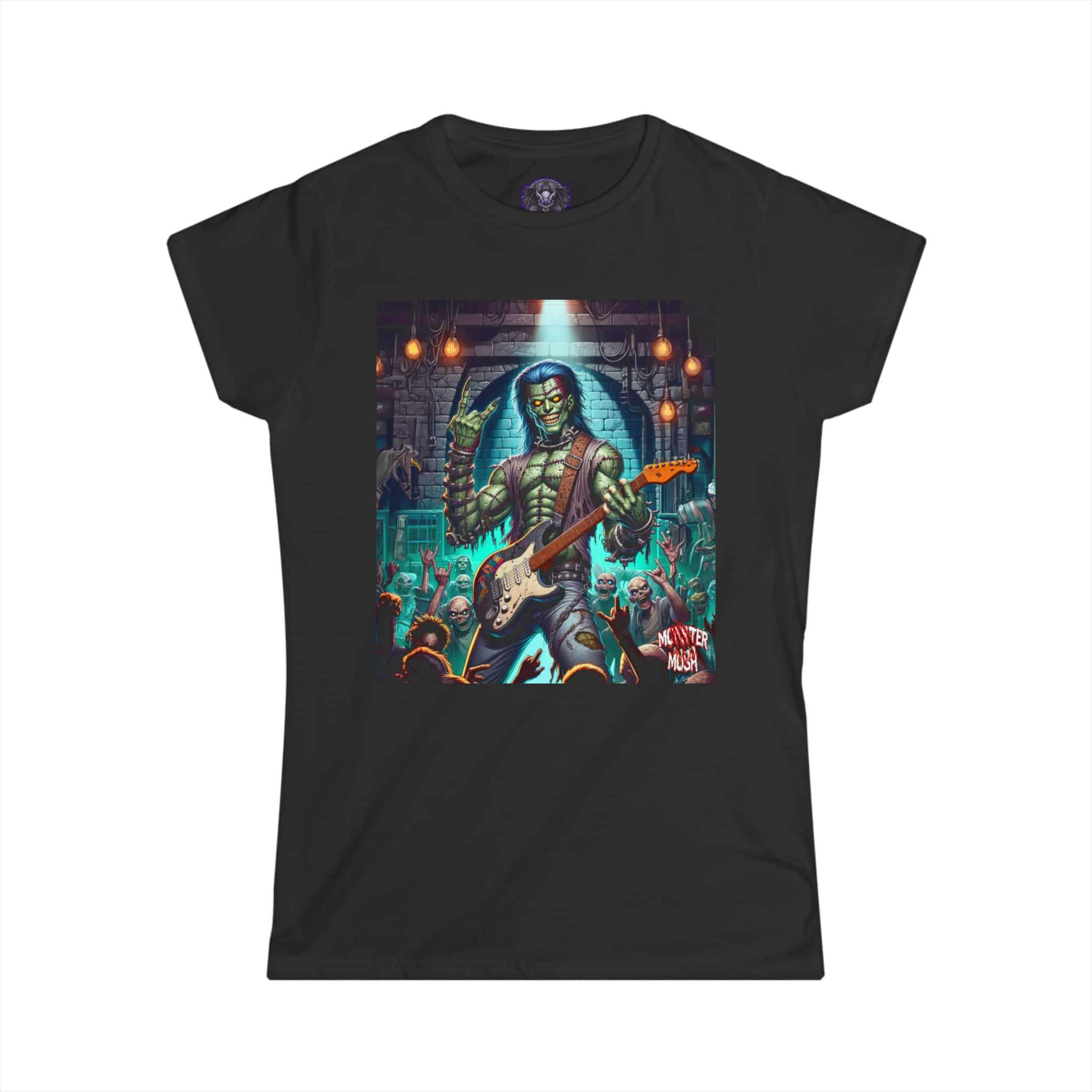 Monster Mosh 2024 Tour Frankie On Guitar MM-D002 Women's Softstyle Tee - Image 7