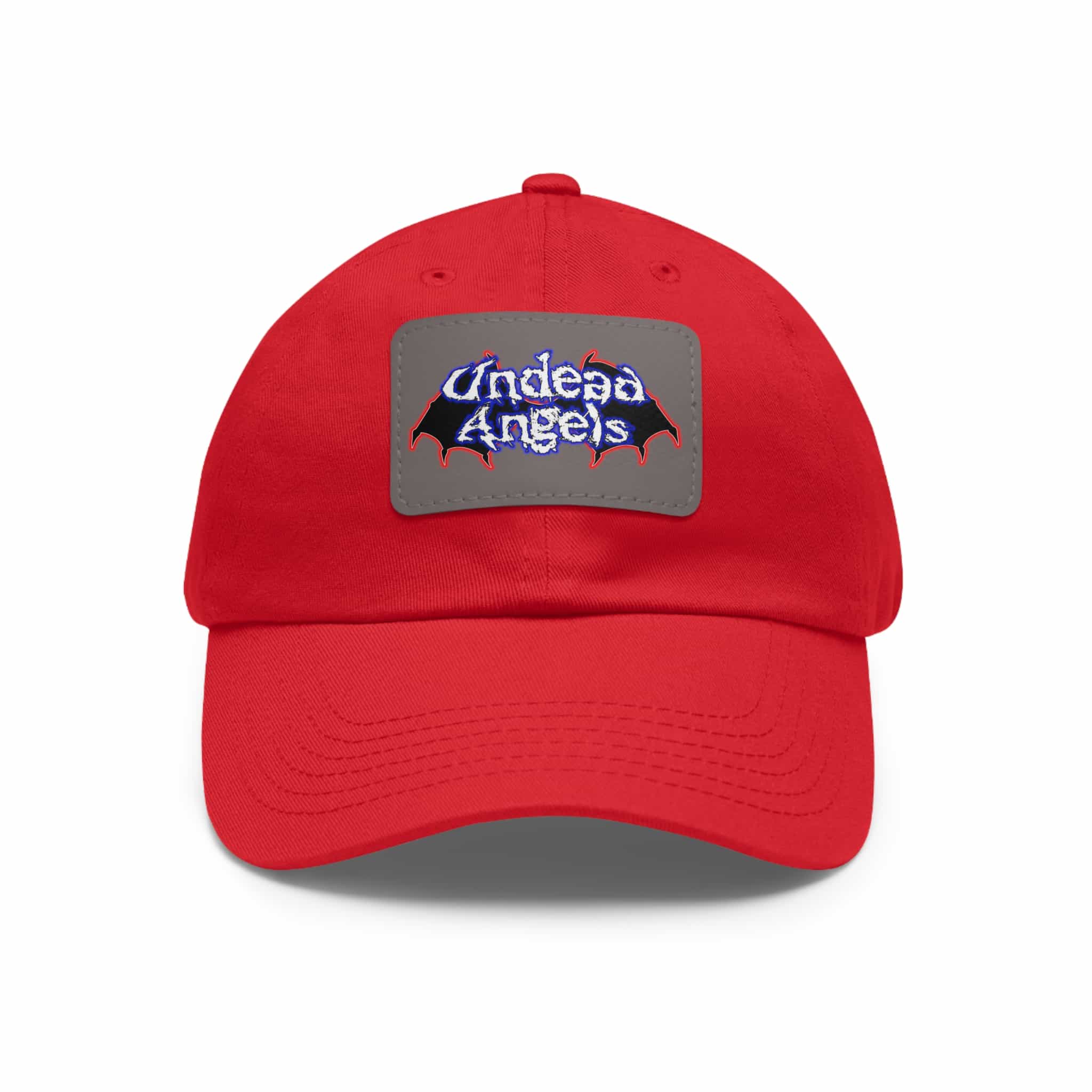 Undead Angels Logo Leather Patch Dad Hat - Casual Style for Music Lovers - Image 96