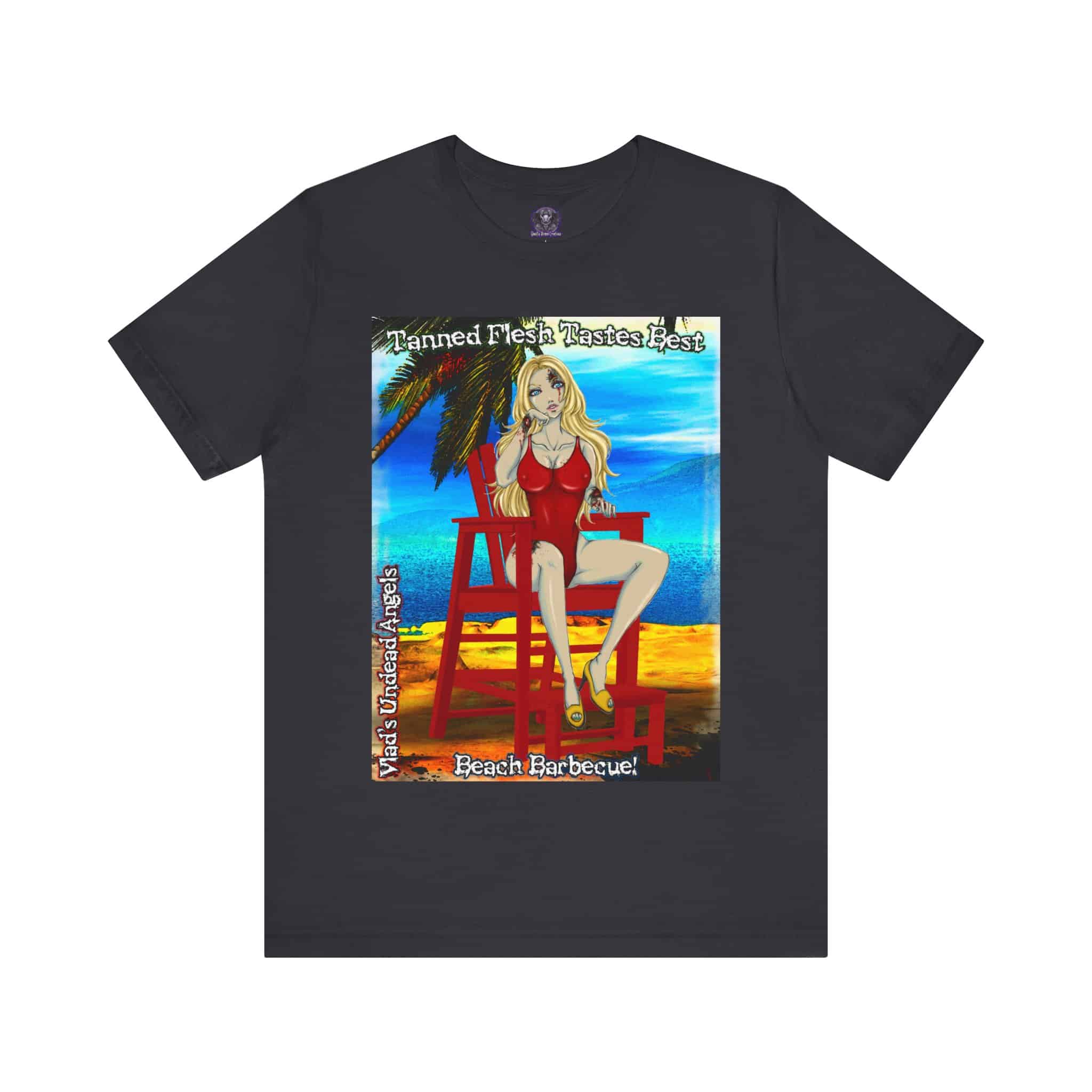 Shay Undead Angel Zombie Lifeguard - Classic Art w/Text F1 Unisex Jersey Short Sleeve Tee - Image 7