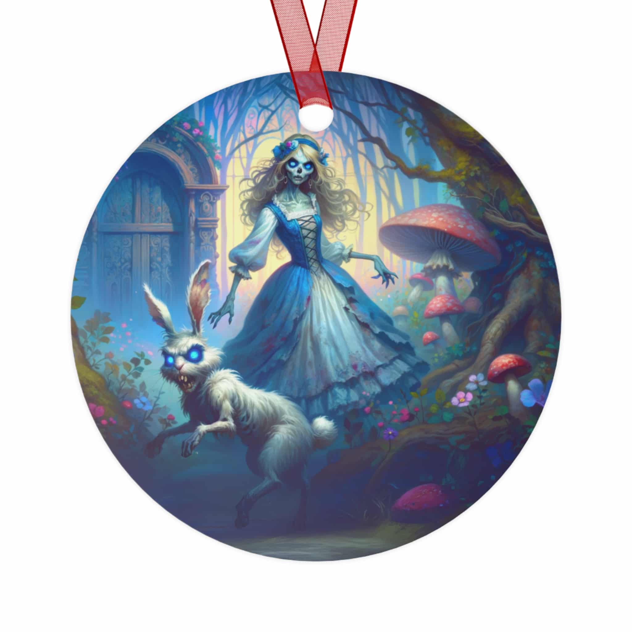 Undead Alice & White Rabbit Zombie #WT-D-A04 Metal Ornaments
