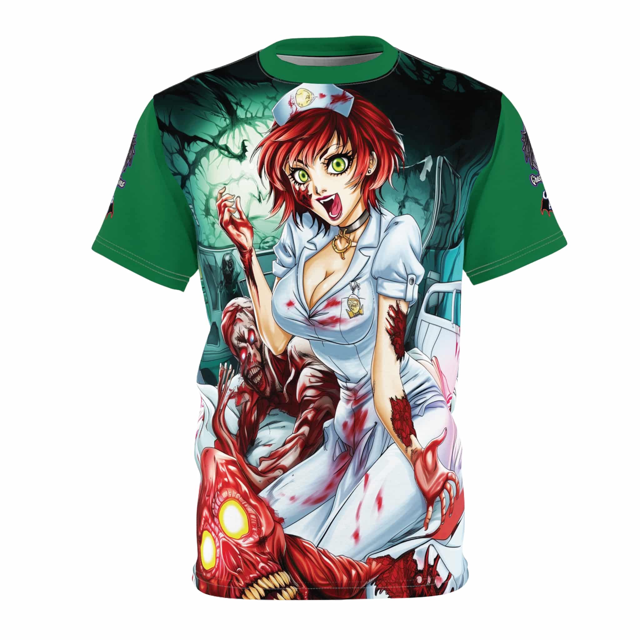 Undead Angels Zombie Nurse Abigail Classic Reborn Style III Unisex Cut & Sew Tee (AOP) - Image 21