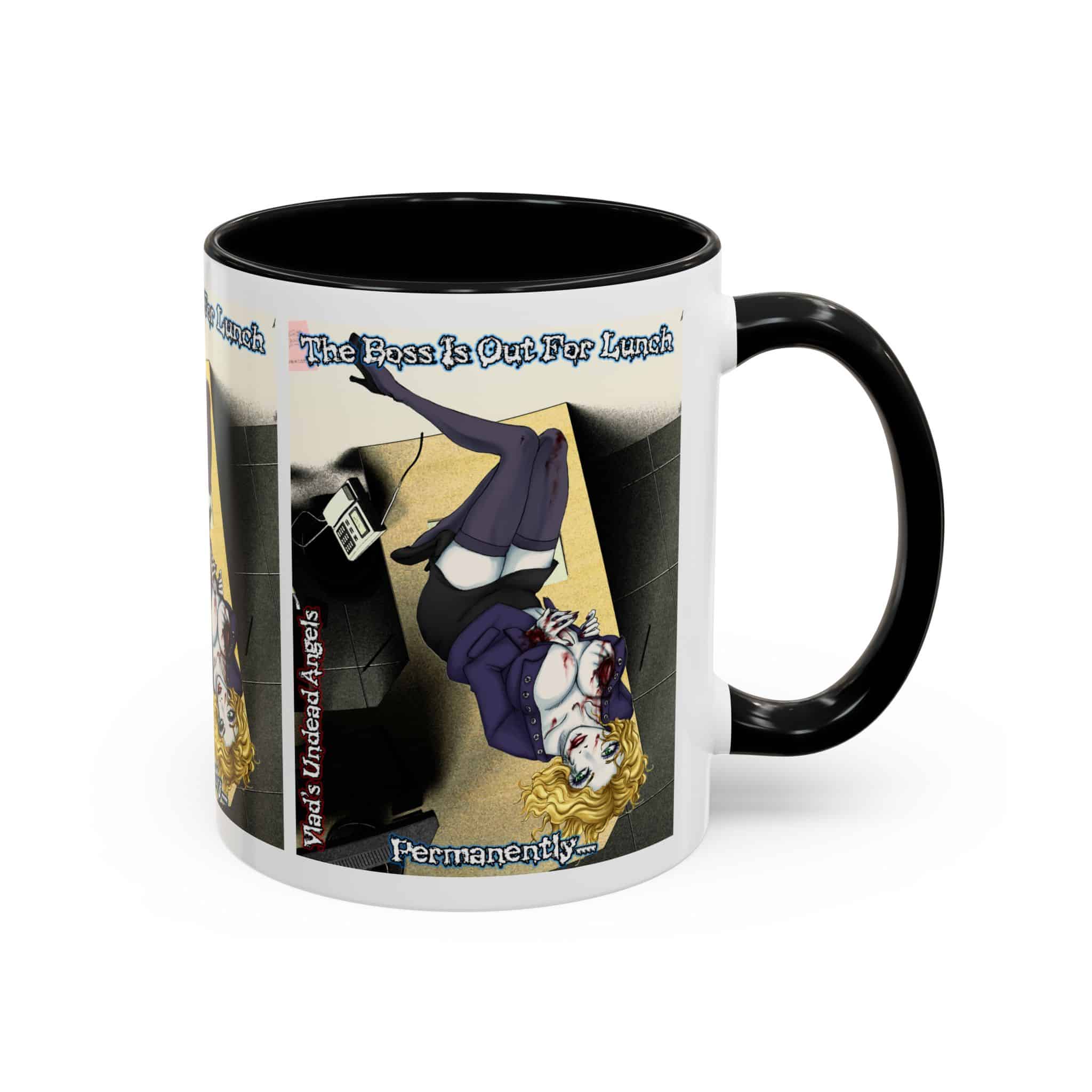 Jennifer Undead Angel Zombie Secretary – Classic Art w/Text Accent Coffee Mug (11, 15oz) - Image 14
