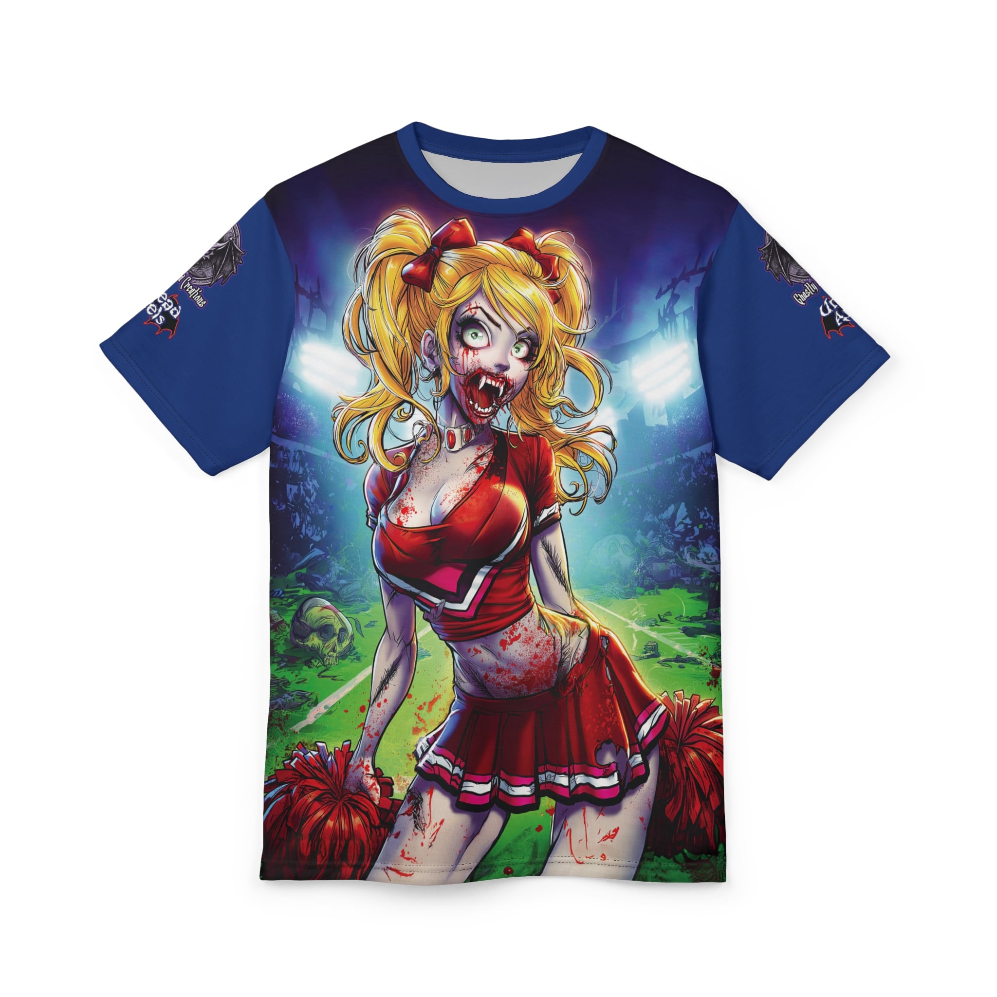 Undead Angels Zombie Cheerleader Buffy Classic Reborn Style IV Unisex Cut & Sew Tee (AOP) - Image 6