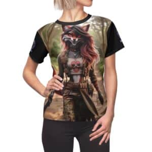 Arm The Animals: Hunter Fox #AA-D-Fo001 Women's Cut & Sew Tee (AOP)