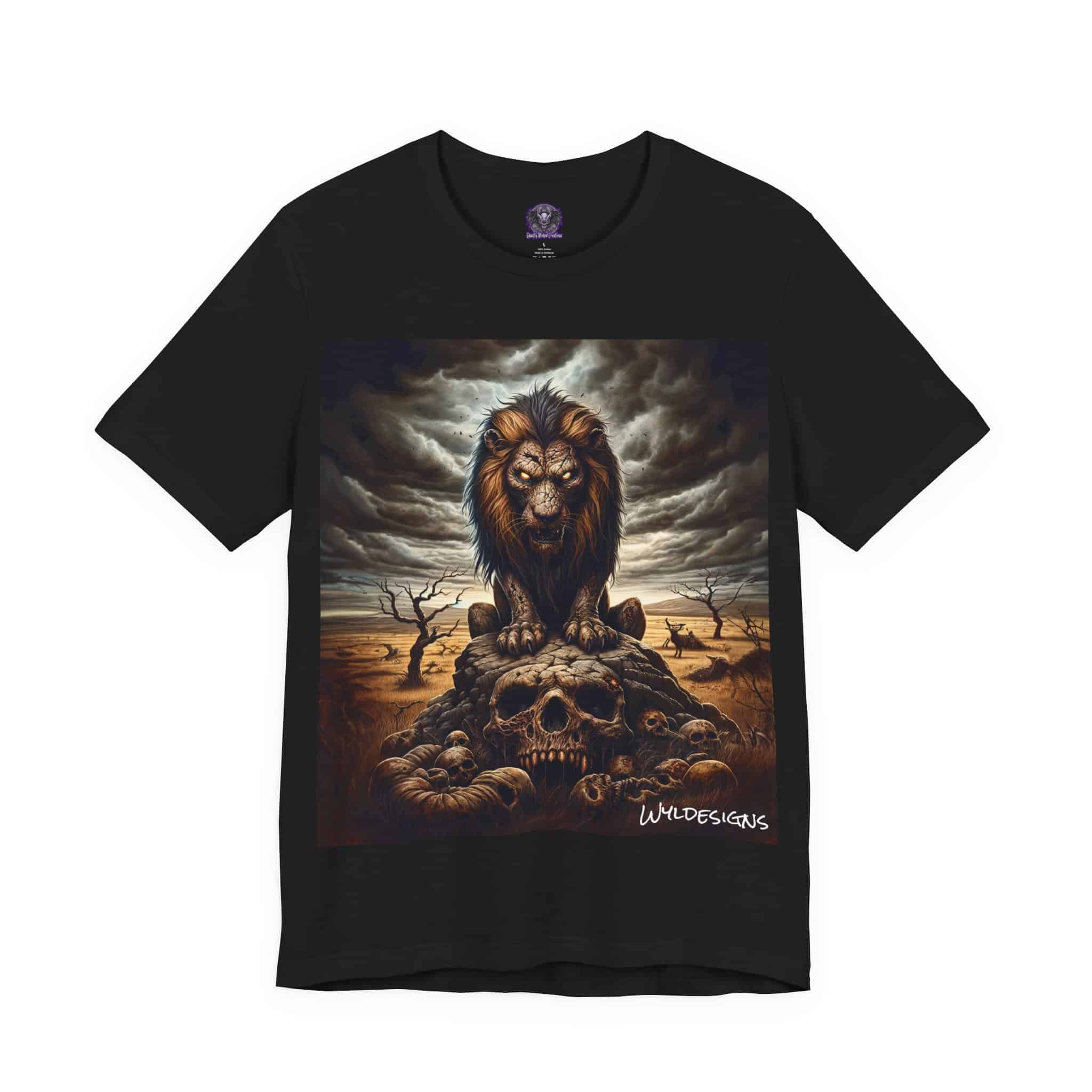 Undead Lion WD-D015 By Wyldesigns Unisex Jersey Short Sleeve Tee - Image 3