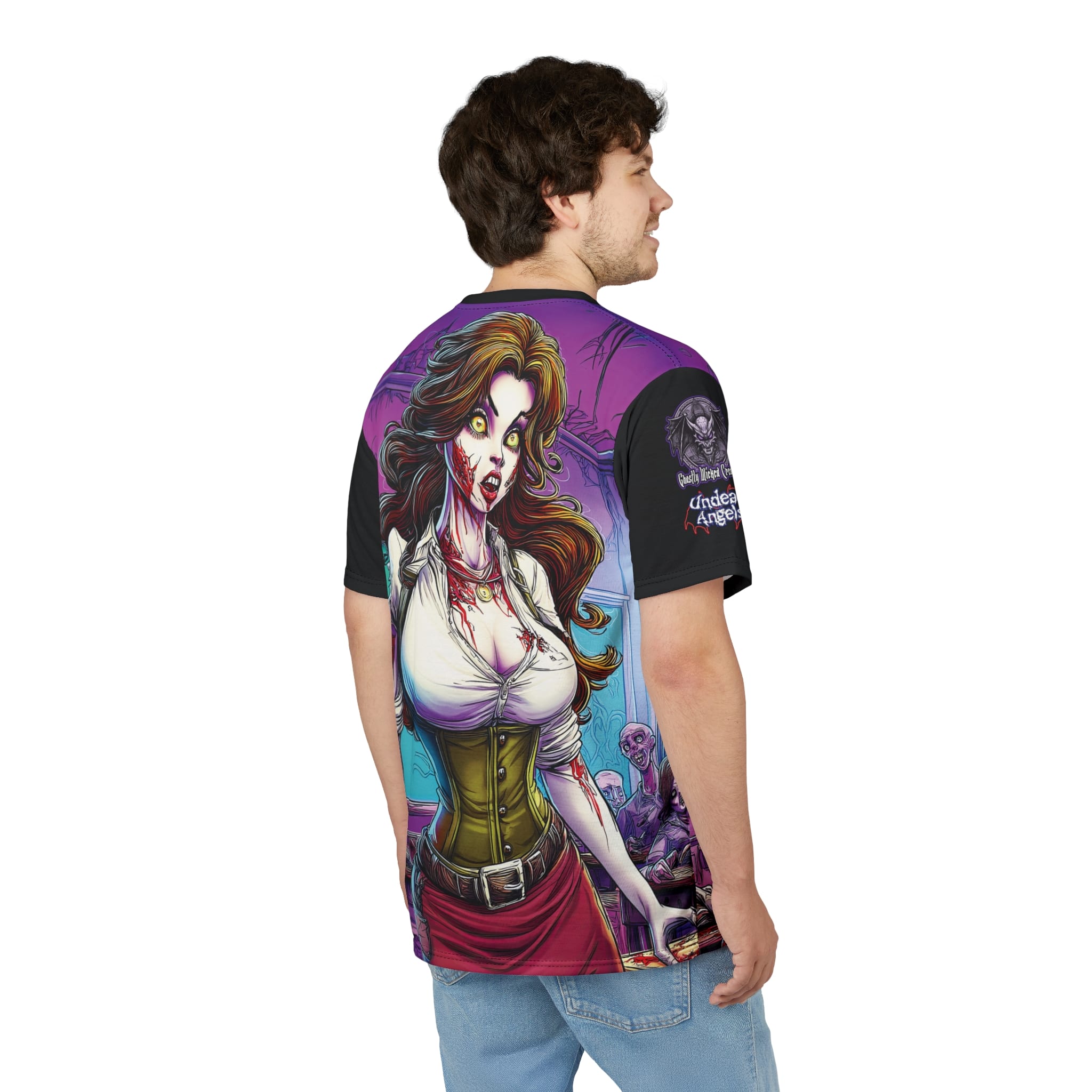Undead Angels Teacher Charlotte Classic Reborn Style Unisex Cut & Sew Tee (AOP) - Image 13