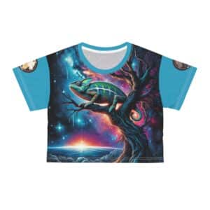 Cosmic Chameleon WD-D004 By Wyldesigns Crop Tee (AOP)
