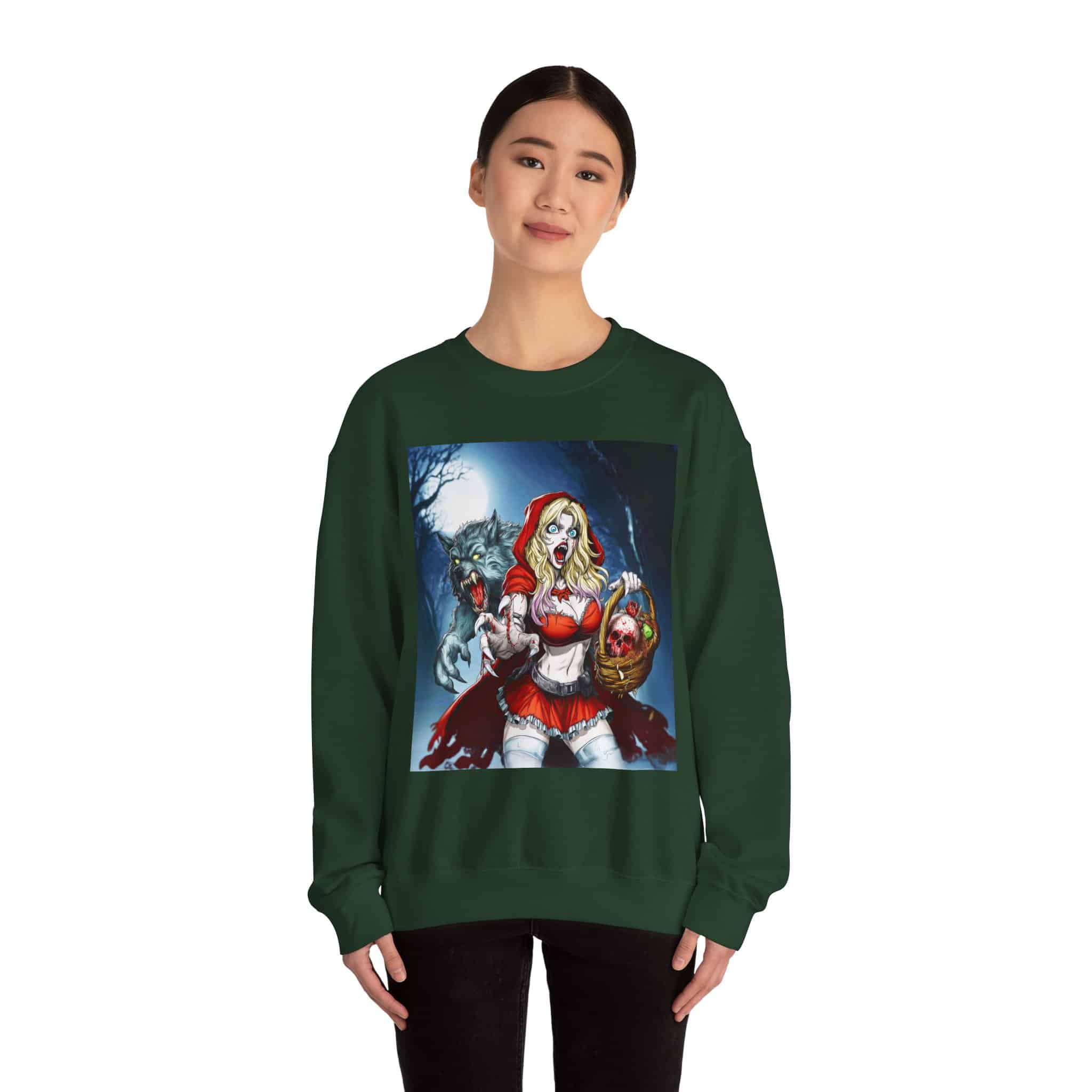 Vampire Red Riding Hood By Ghastly Wicked Tales 2025-01 Unisex Heavy Blend™ Crewneck Sweatshirt - Image 32