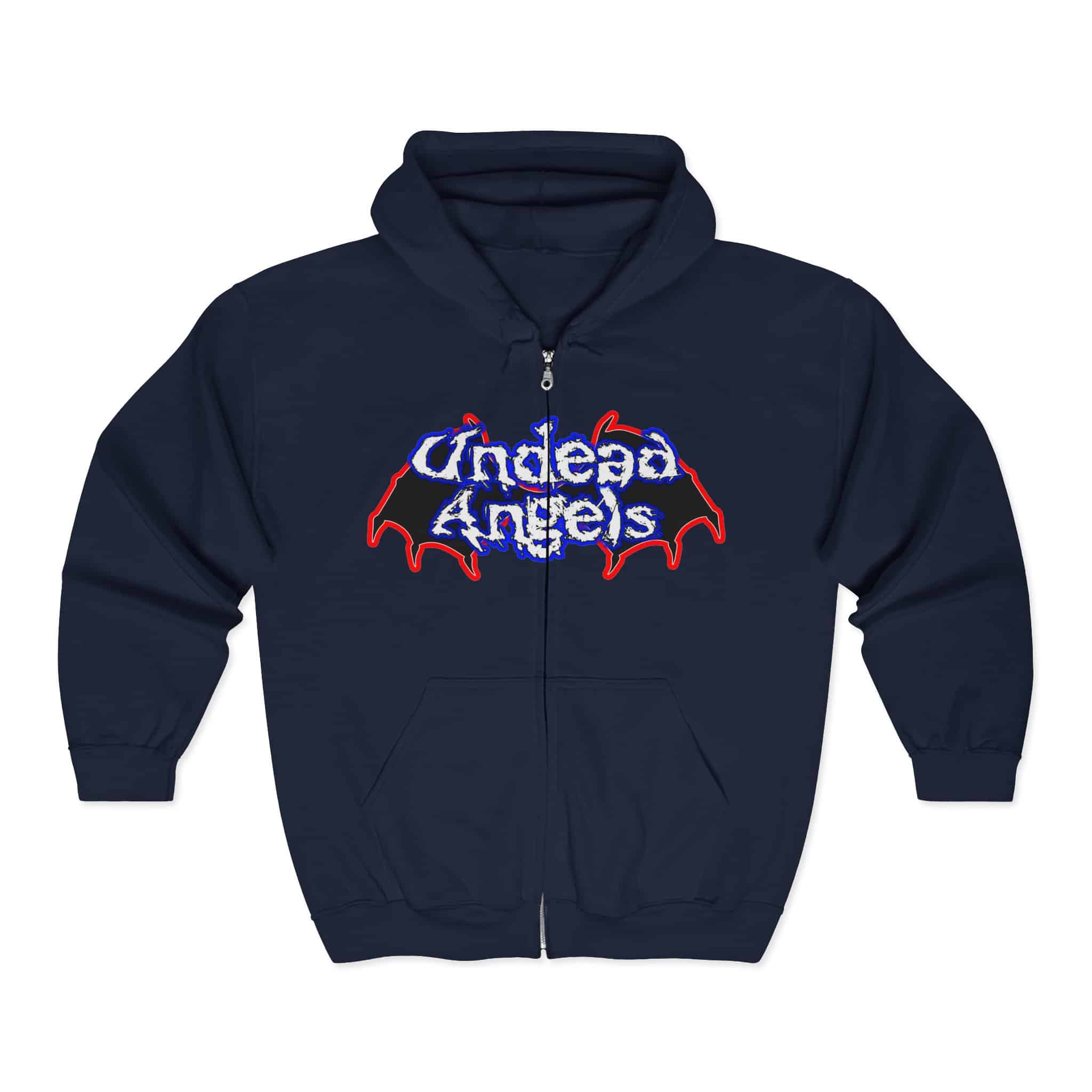 Undead Angels Zombie Patrion Classic Art Style Samantha Unisex Heavy Blend™ Full Zip Hooded Sweatshirt - Image 7