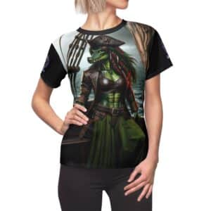 Arm The Animals: Pirate Gator Girl #AA-D-PG001 Women's Cut & Sew Tee (AOP)