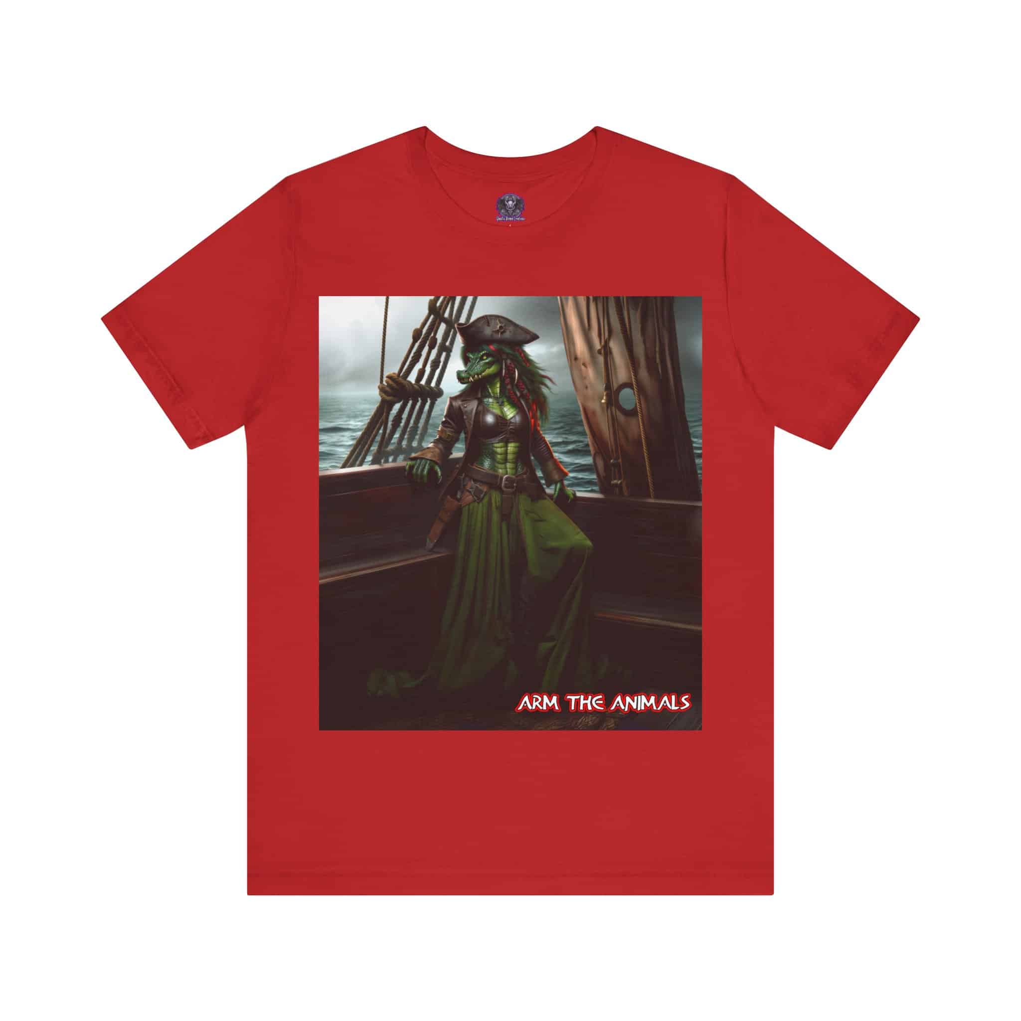 Arm The Animals: Pirate Gator Girl #AA-D-G001 Unisex Jersey Short Sleeve Tee - Image 31