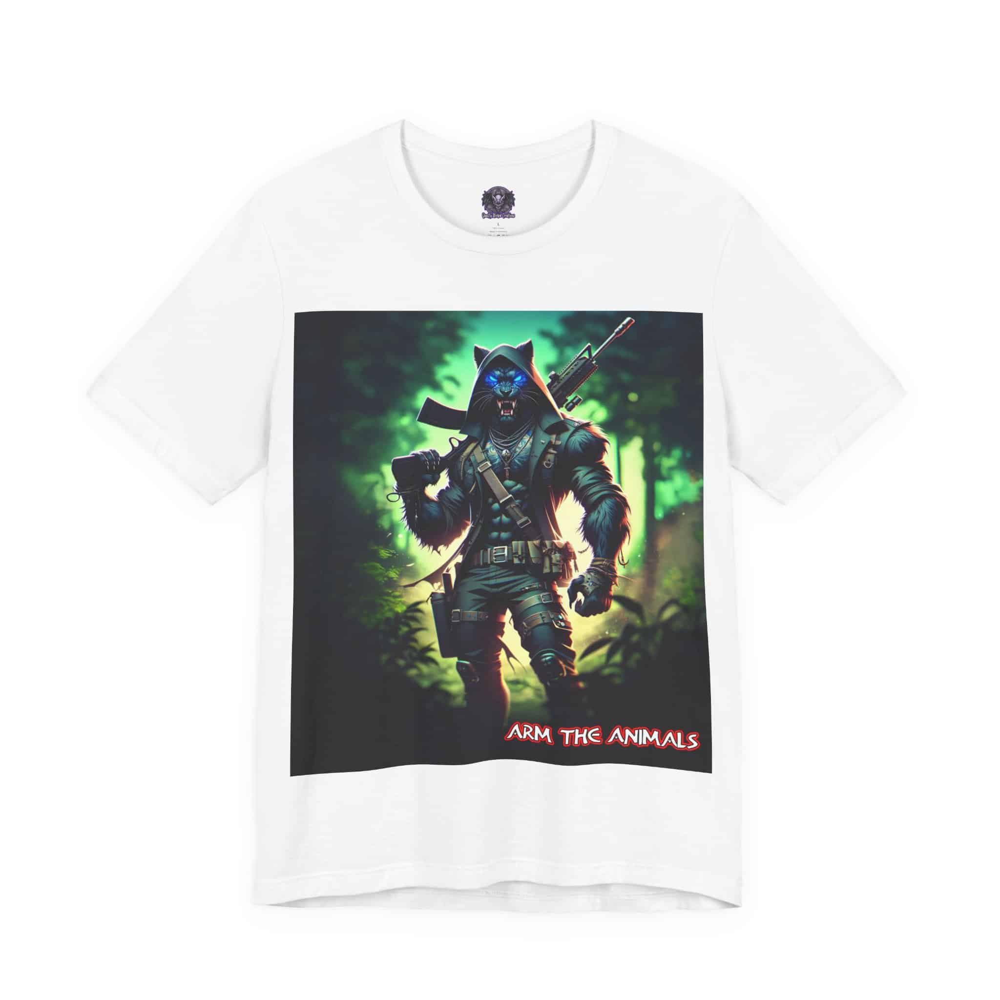 Arm The Animals: Black Leopard Panther #AA-D-BP001 Unisex Jersey Short Sleeve Tee - Image 18
