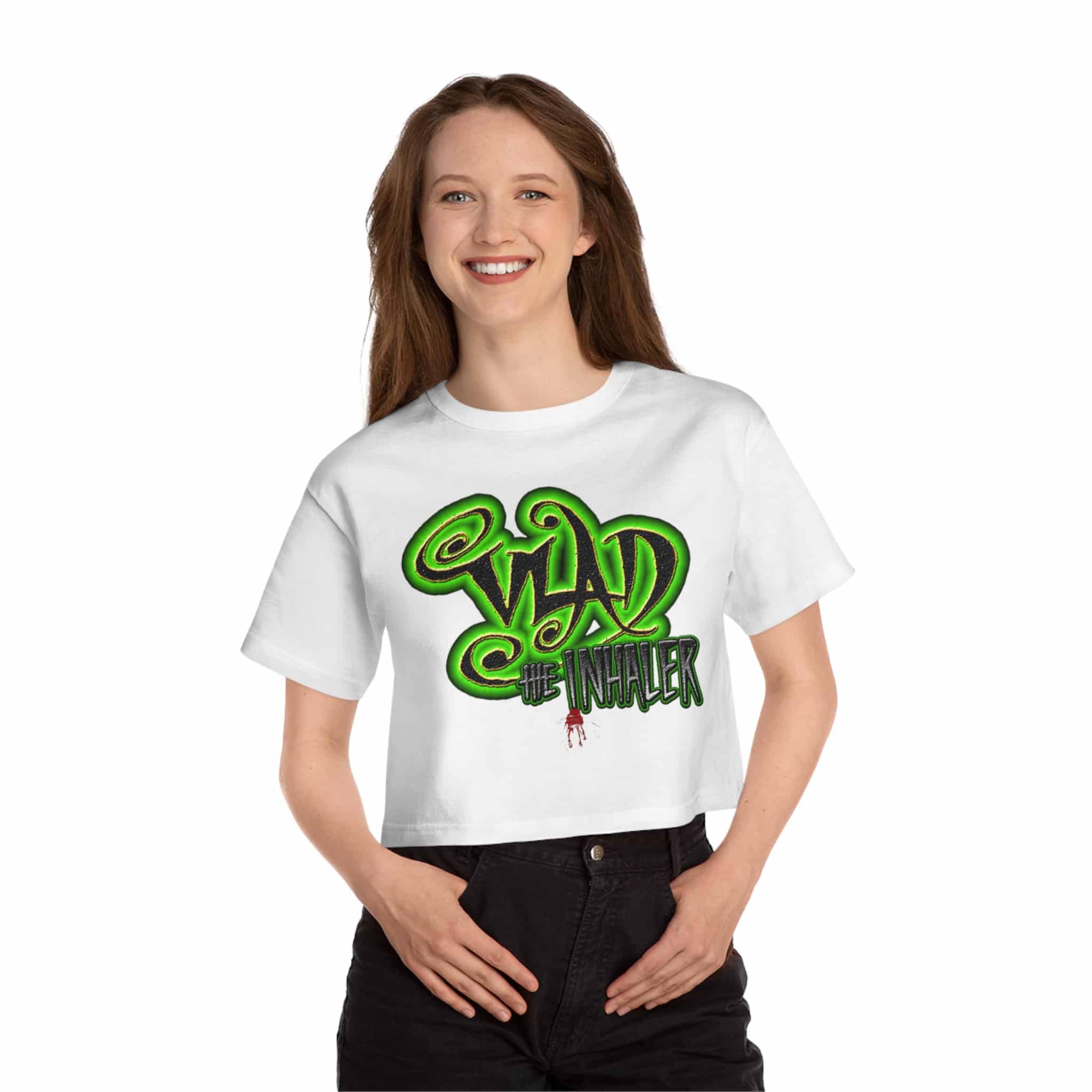 Vlad The Inhaler Logo Champion Women's Heritage Cropped T-Shirt - Image 6