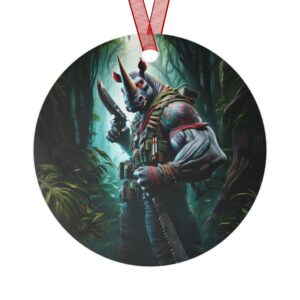 Arm The Animals: Bounty Hunter Rhino #AA-D-Rh002 Metal Ornaments