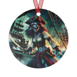 Undead Pirate Lass #ML-D-UP002 Metal Ornaments