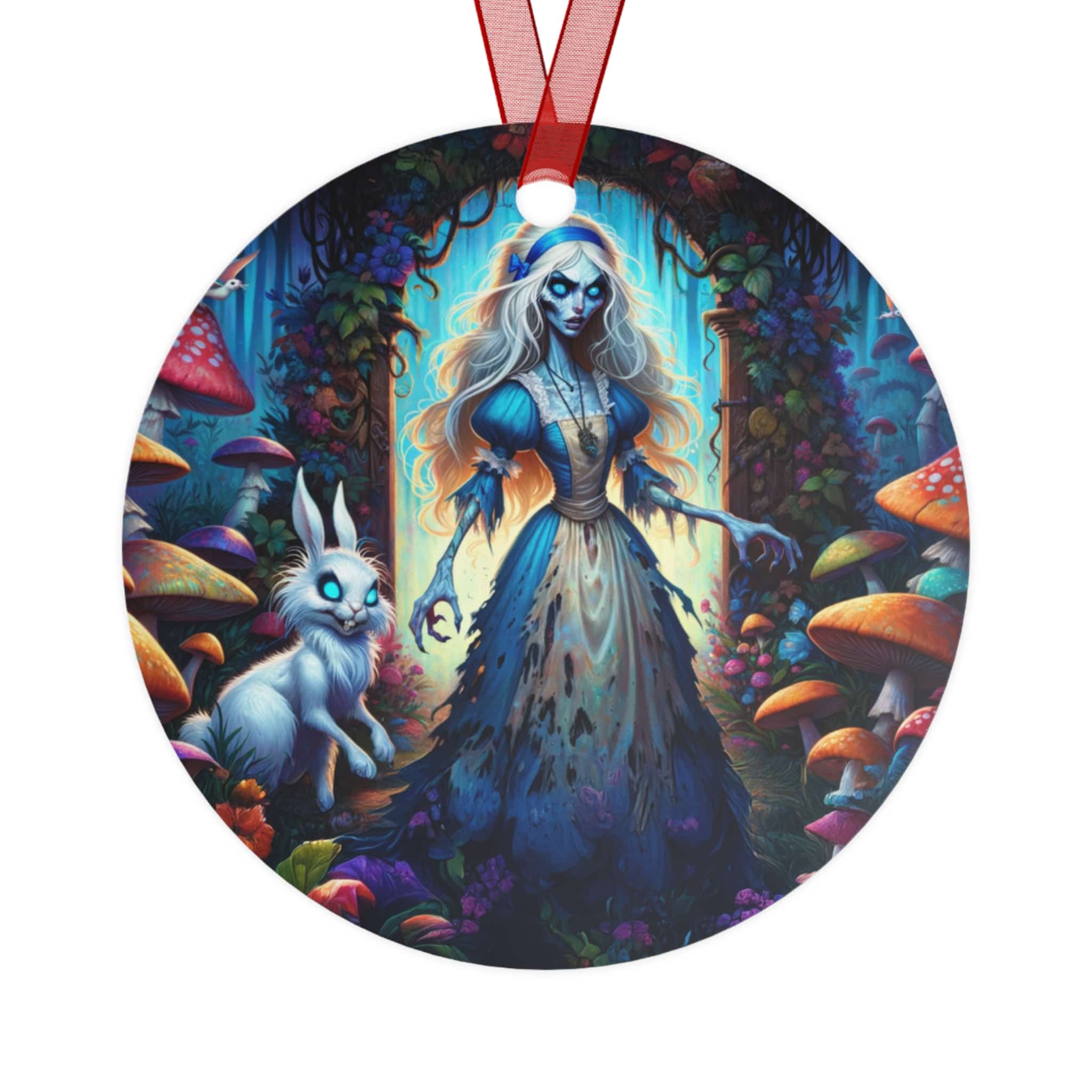 Undead Alice & White Rabbit Zombie #WT-D-A03 Metal Ornaments - Image 2