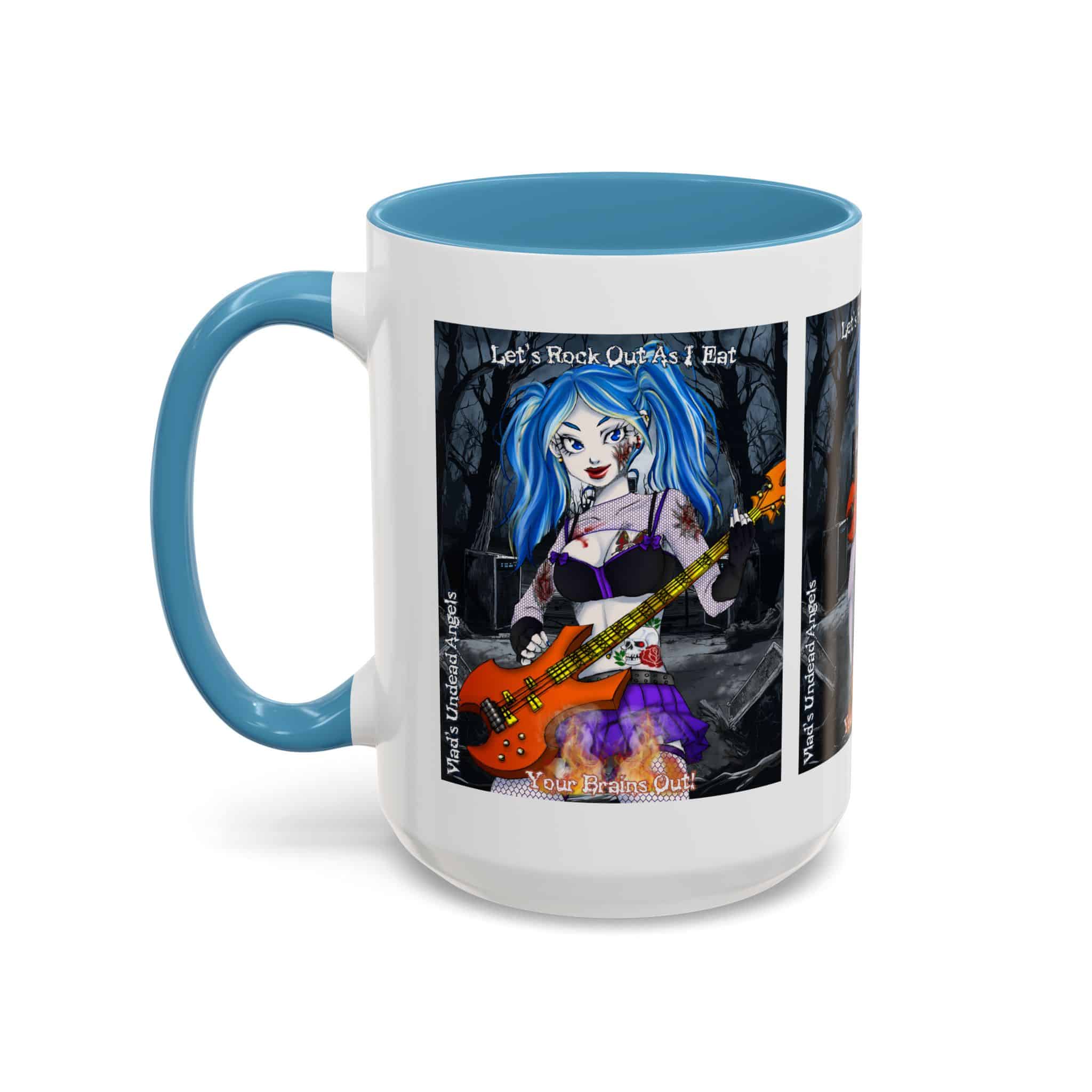 Ashley Undead Angel Zombie Bass Guitarist – Classic Art V2 w/Text Accent Coffee Mug (11, 15oz) - Image 39