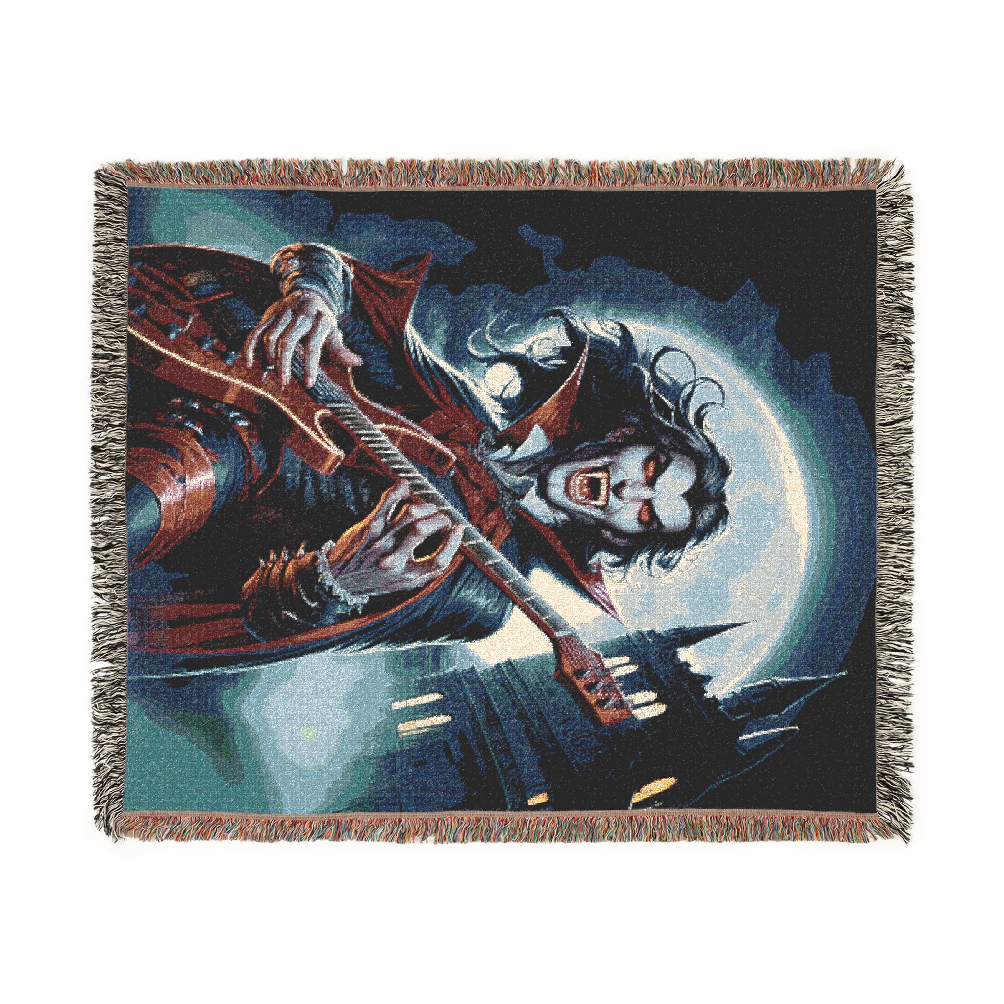 Monster Mosh 2024 Tour Drac on Guitar MM-D001 Woven Blanket, Cozy Throw for Halloween, Fall Decor, Perfect for Movie Nights, Gift for Vampire Lovers, Home Accessories - Image 2