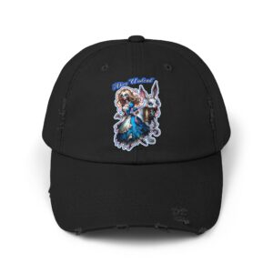 Ghastly Wicked Tales Undead Alice & White Rabbit Distressed Cap for Gothic Style Lovers