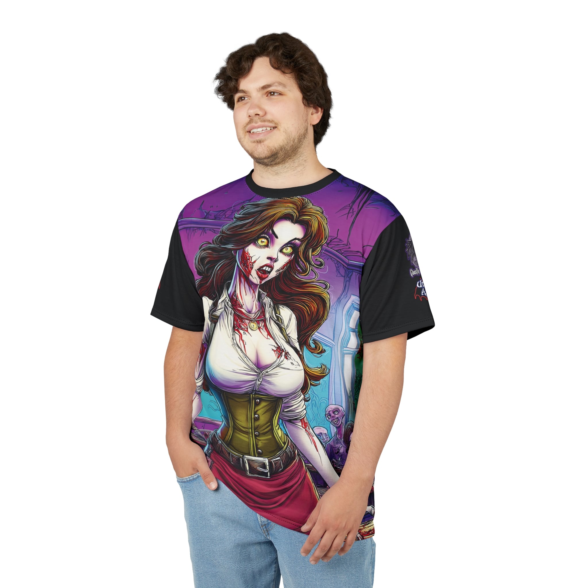 Undead Angels Teacher Charlotte Classic Reborn Style Unisex Cut & Sew Tee (AOP) - Image 10
