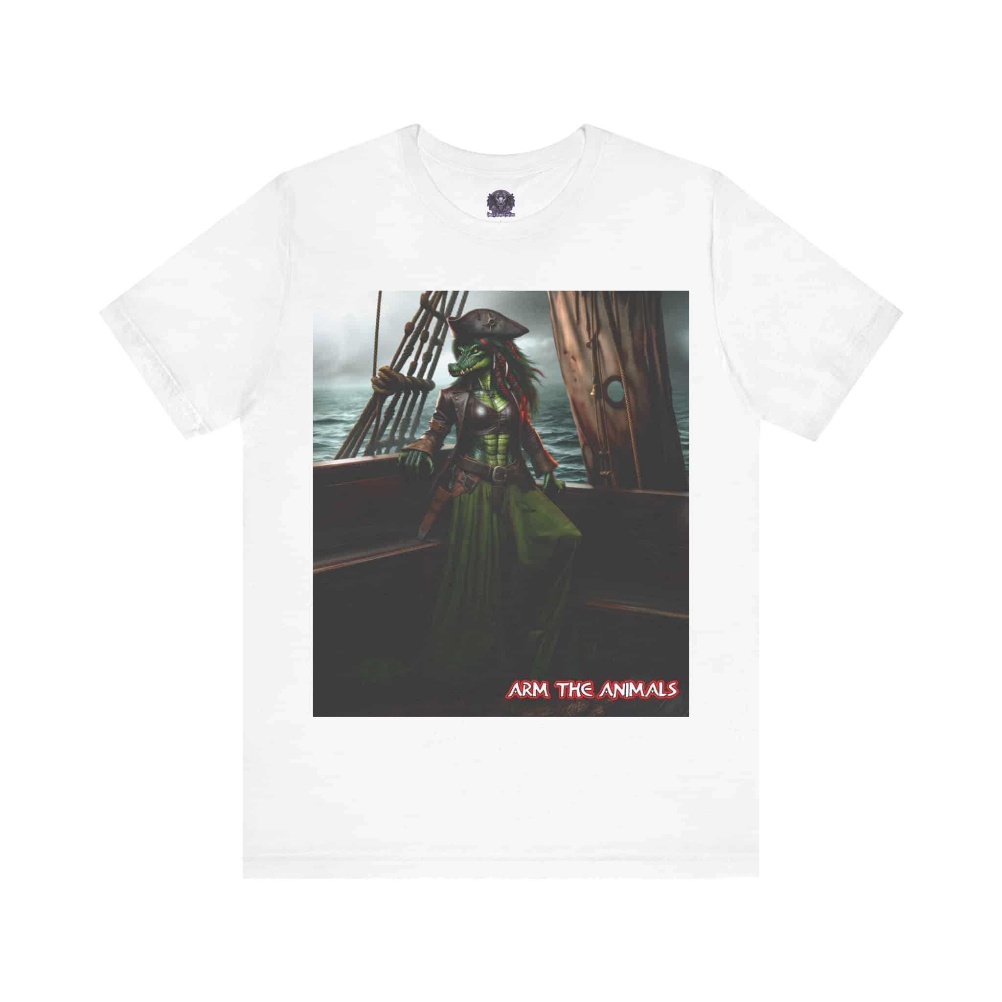 Arm The Animals: Pirate Gator Girl #AA-D-G001 Unisex Jersey Short Sleeve Tee - Image 16