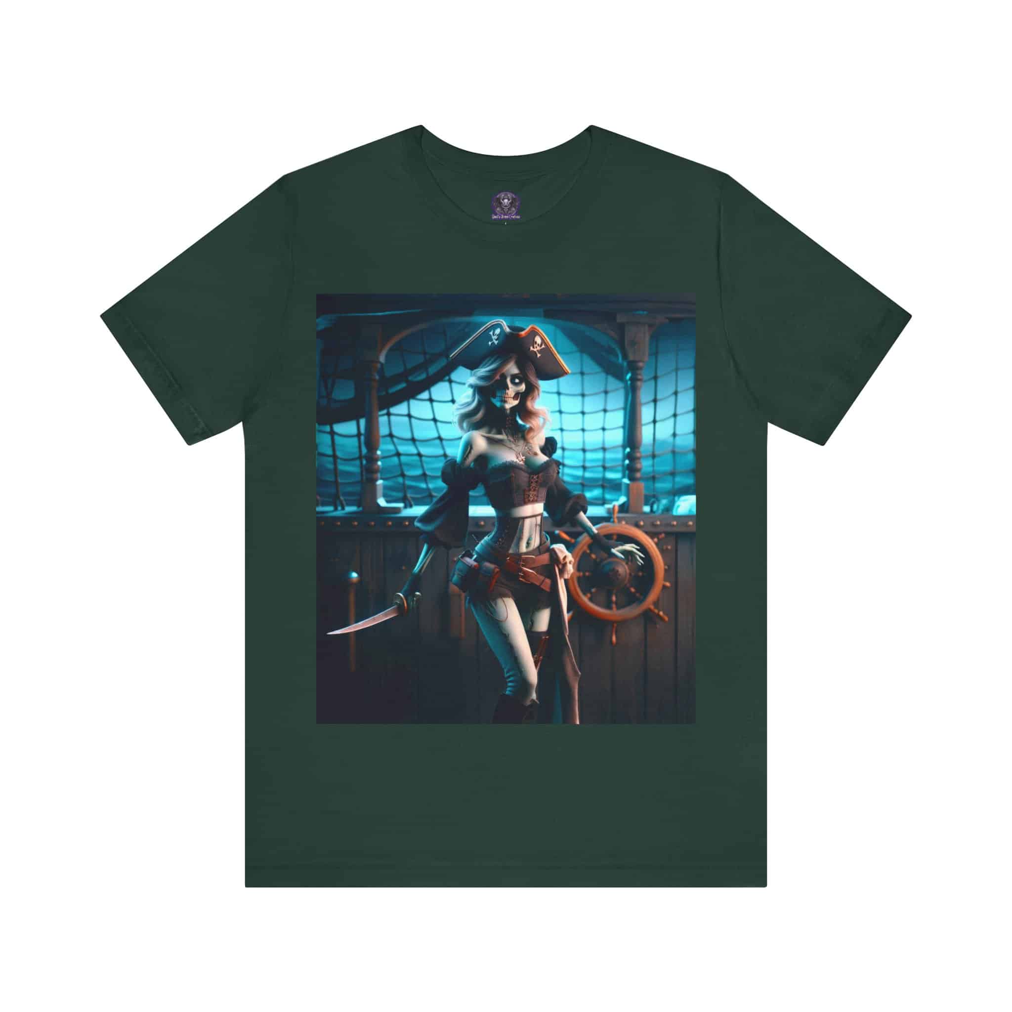 Undead Pirate Lass #ML-D-UP001 Unisex Jersey Short Sleeve Tee - Image 49