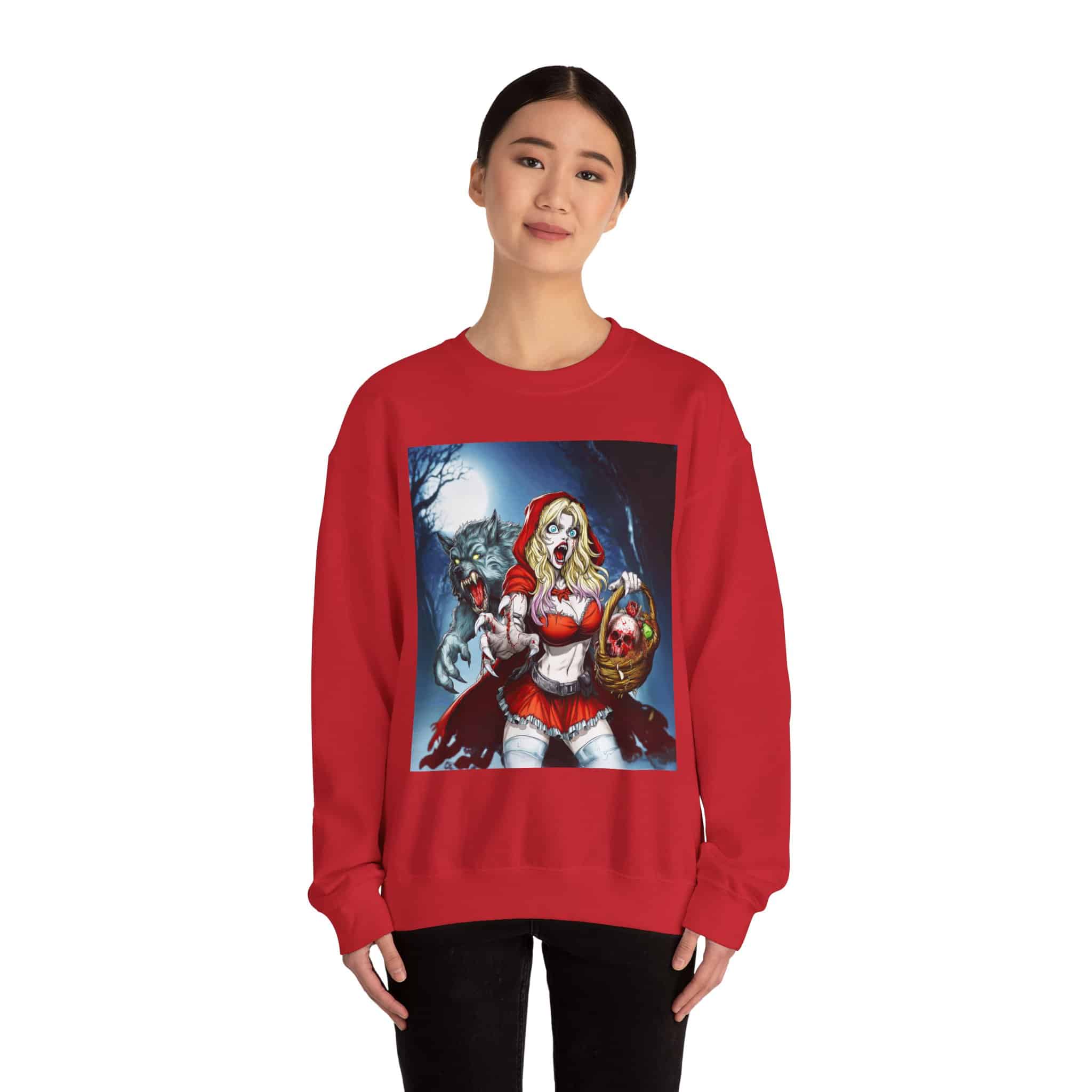 Vampire Red Riding Hood By Ghastly Wicked Tales 2025-01 Unisex Heavy Blend™ Crewneck Sweatshirt - Image 60