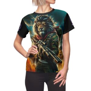 Arm The Animals: Hunter Lion #AA-D-Li001 Women's Cut & Sew Tee (AOP)