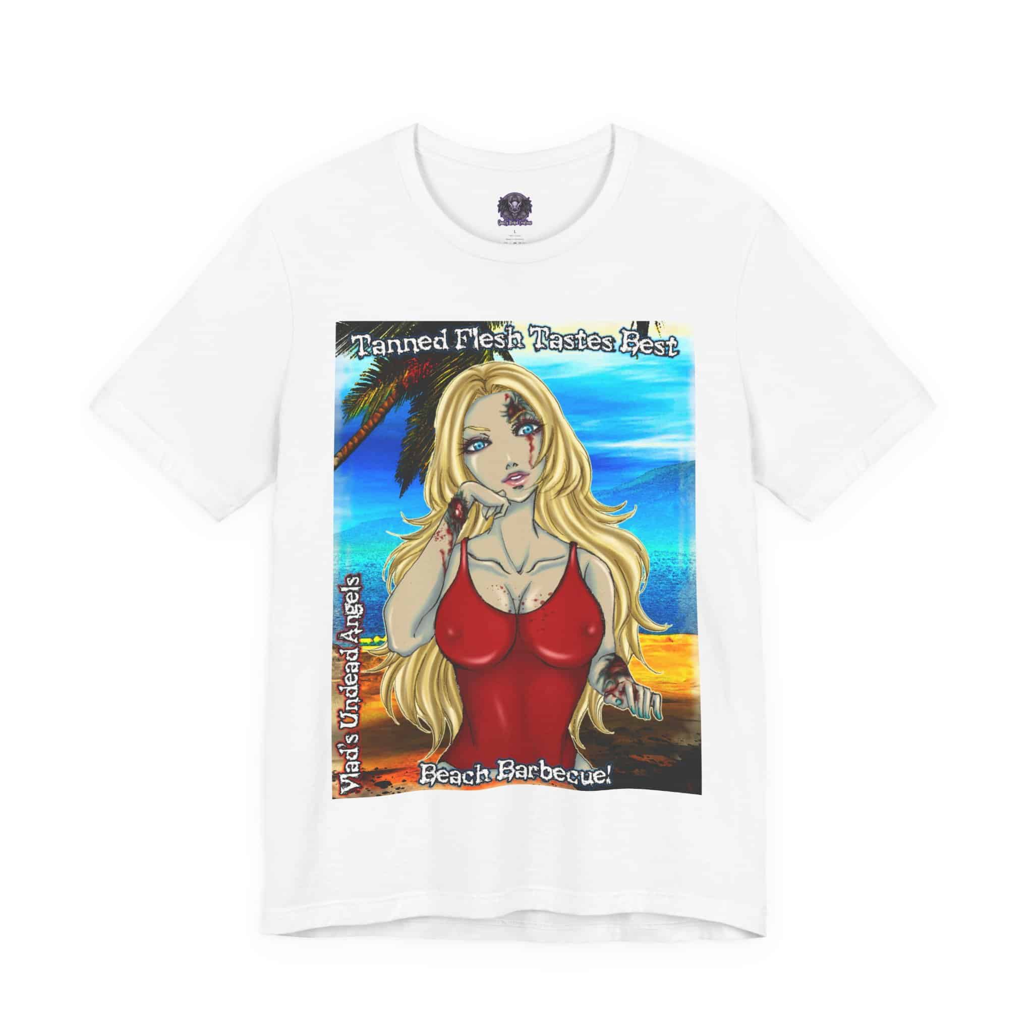 Shay Undead Angel Zombie Lifeguard - Classic Art w/Text C1 Unisex Jersey Short Sleeve Tee - Image 17
