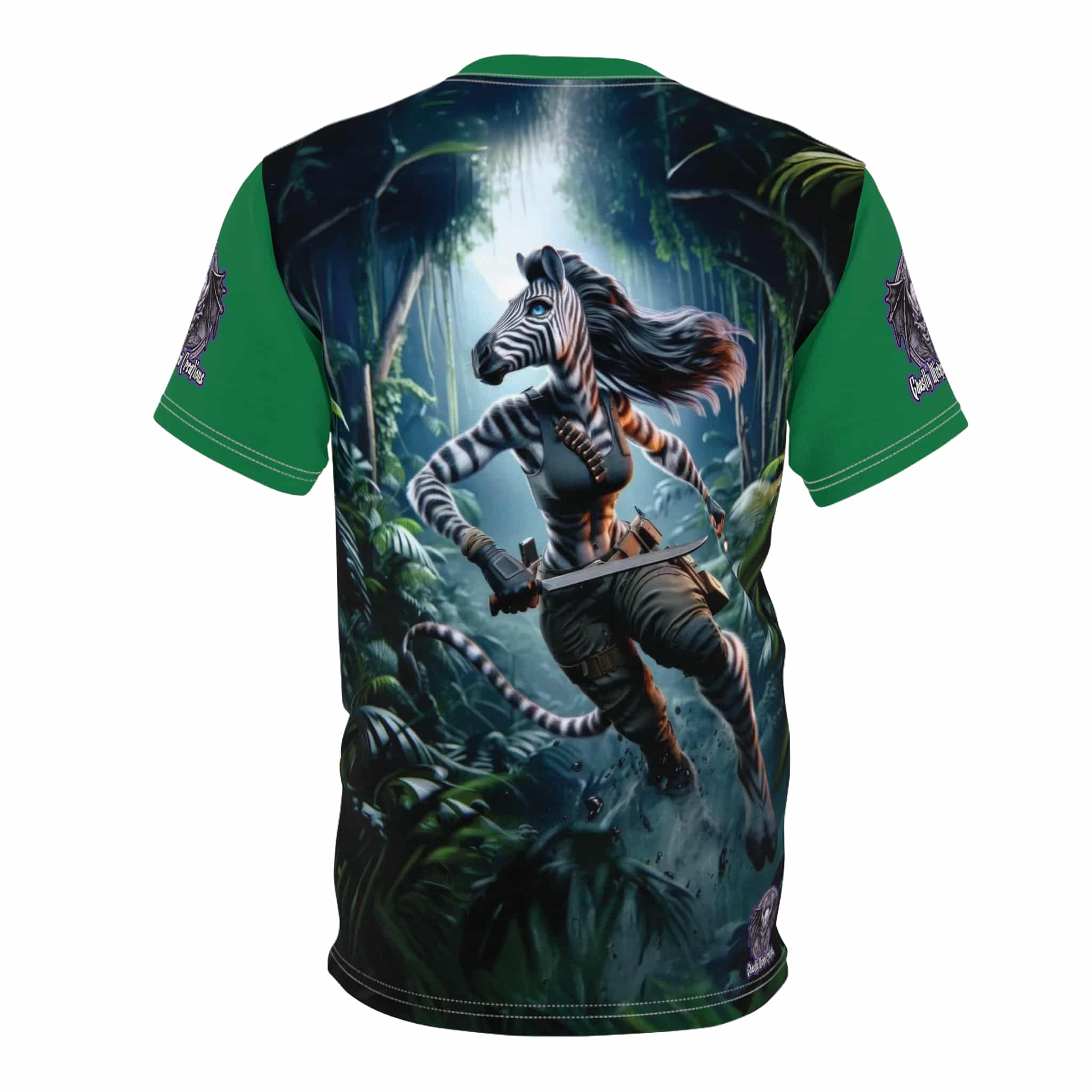 Arm The Animals: Zebra Girl #AA-D-Z001 Unisex Cut & Sew Tee (AOP) - Image 6